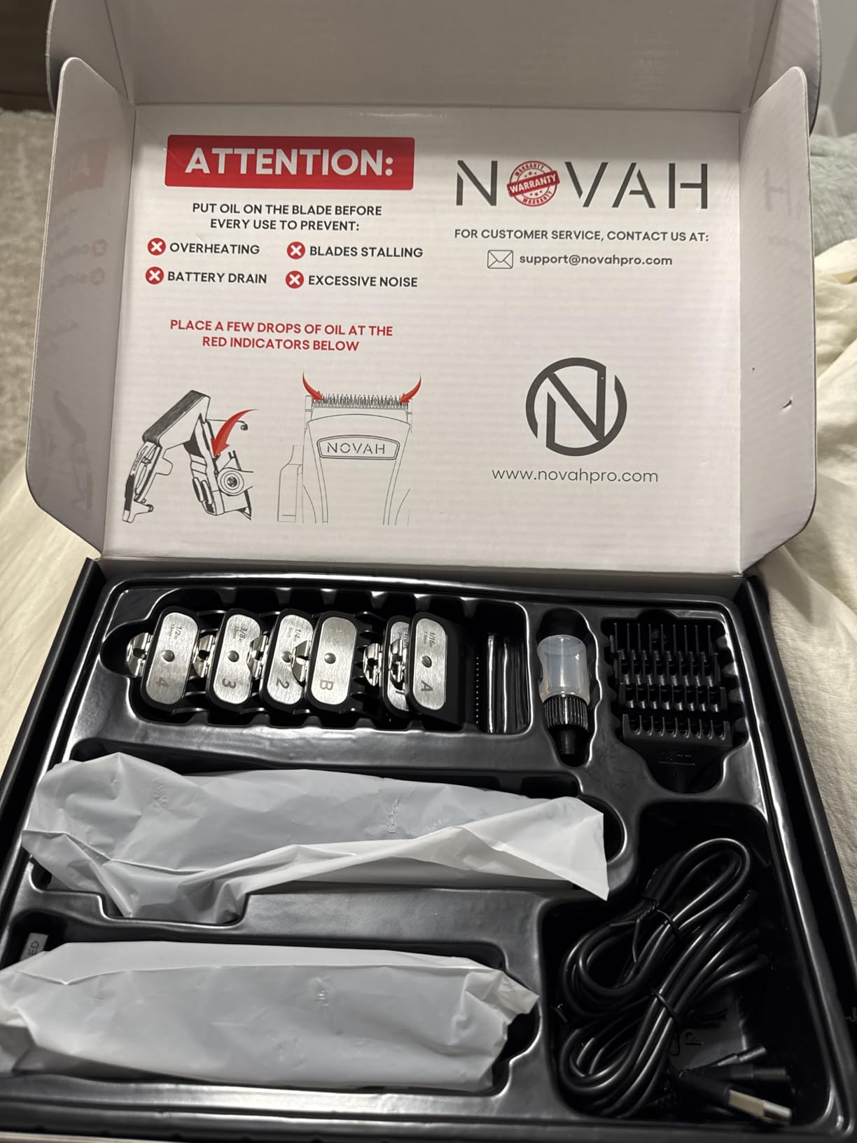 Novah Professional Hair Clippers for Men, Professional Barber Clippers and Trimmer Set, Mens Cordless Hair Clipper for Barbers Haircut Kit Fade customer photo 1