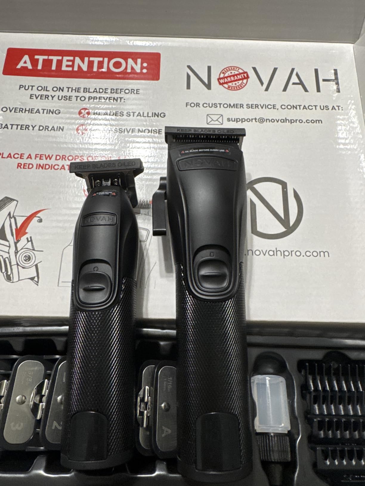 Novah Professional Hair Clippers for Men, Professional Barber Clippers and Trimmer Set, Mens Cordless Hair Clipper for Barbers Haircut Kit Fade customer photo 2