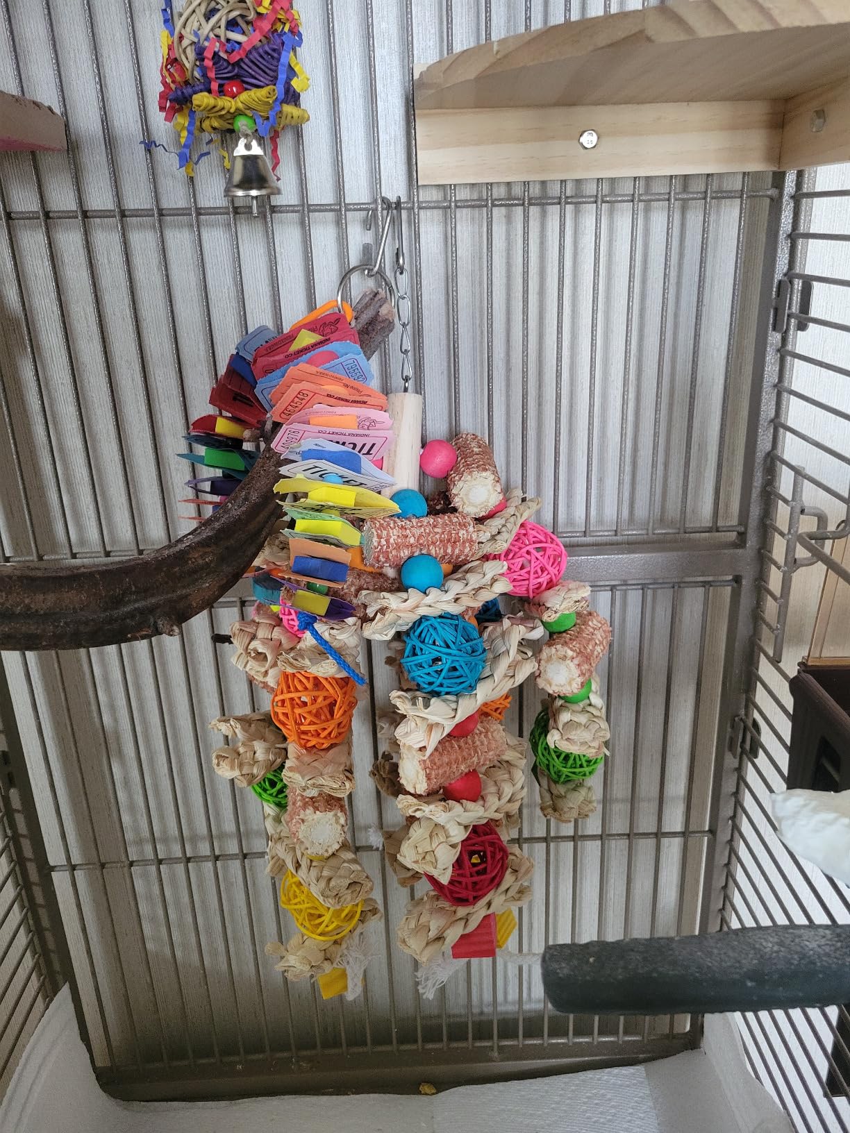 Cokliomc Parrot Toys, Natural Corncob Bird Chew Toys for Small and Medium Macaws, African Grey Parrots, Amazon Parrots Bird Cage customer photo 1