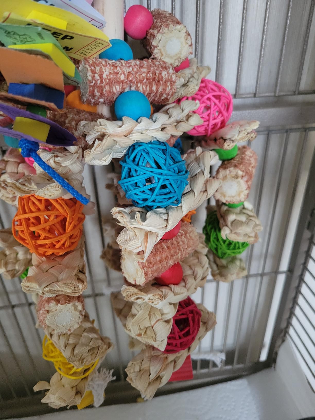 Cokliomc Parrot Toys, Natural Corncob Bird Chew Toys for Small and Medium Macaws, African Grey Parrots, Amazon Parrots Bird Cage customer photo 2