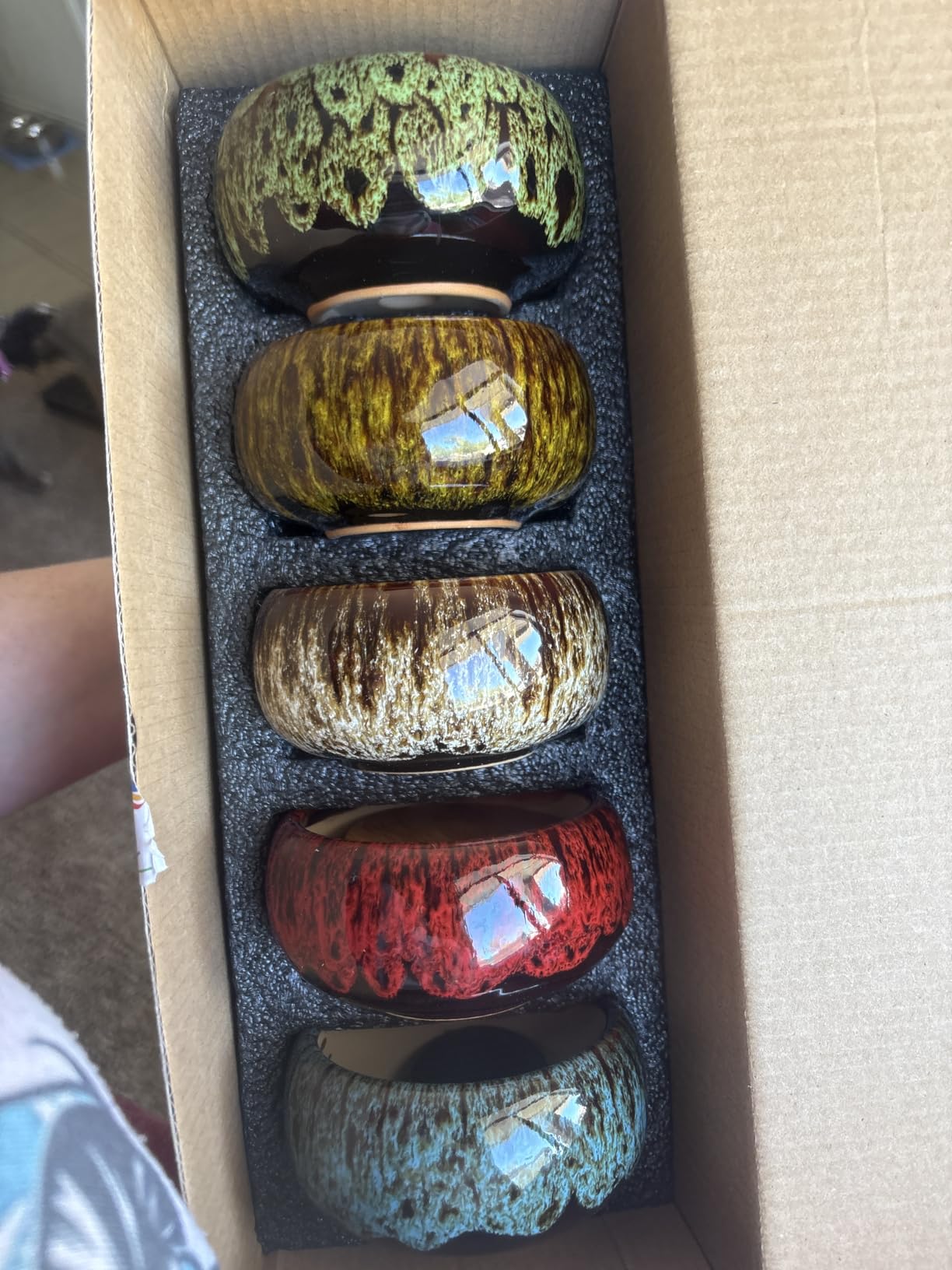 Cute Ceramic Succulent Garden Pots, Planter with Drainage and Attached Saucer, Set of 5 - Plants Not Included (Round) customer photo 1
