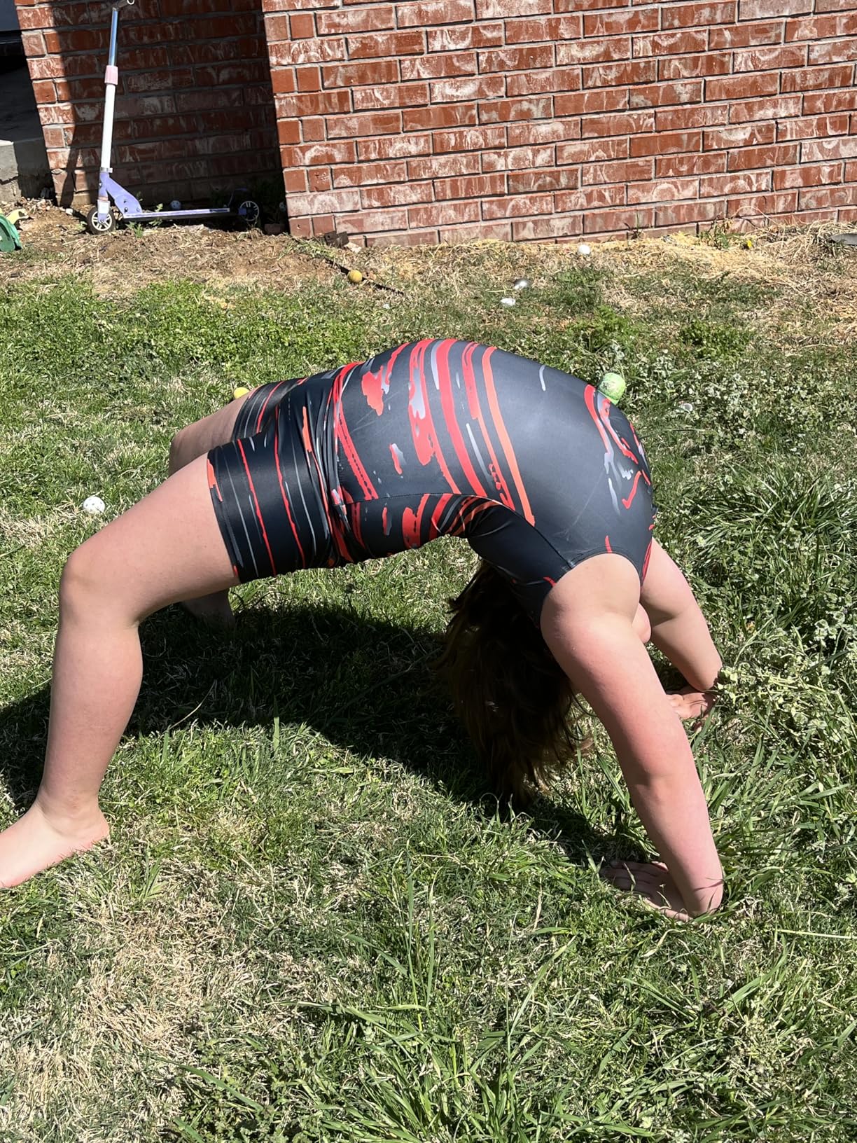 Dancina Marble Line Gymnastics Leotards for Girls with Shorts for Ages 4-16 customer photo 1
