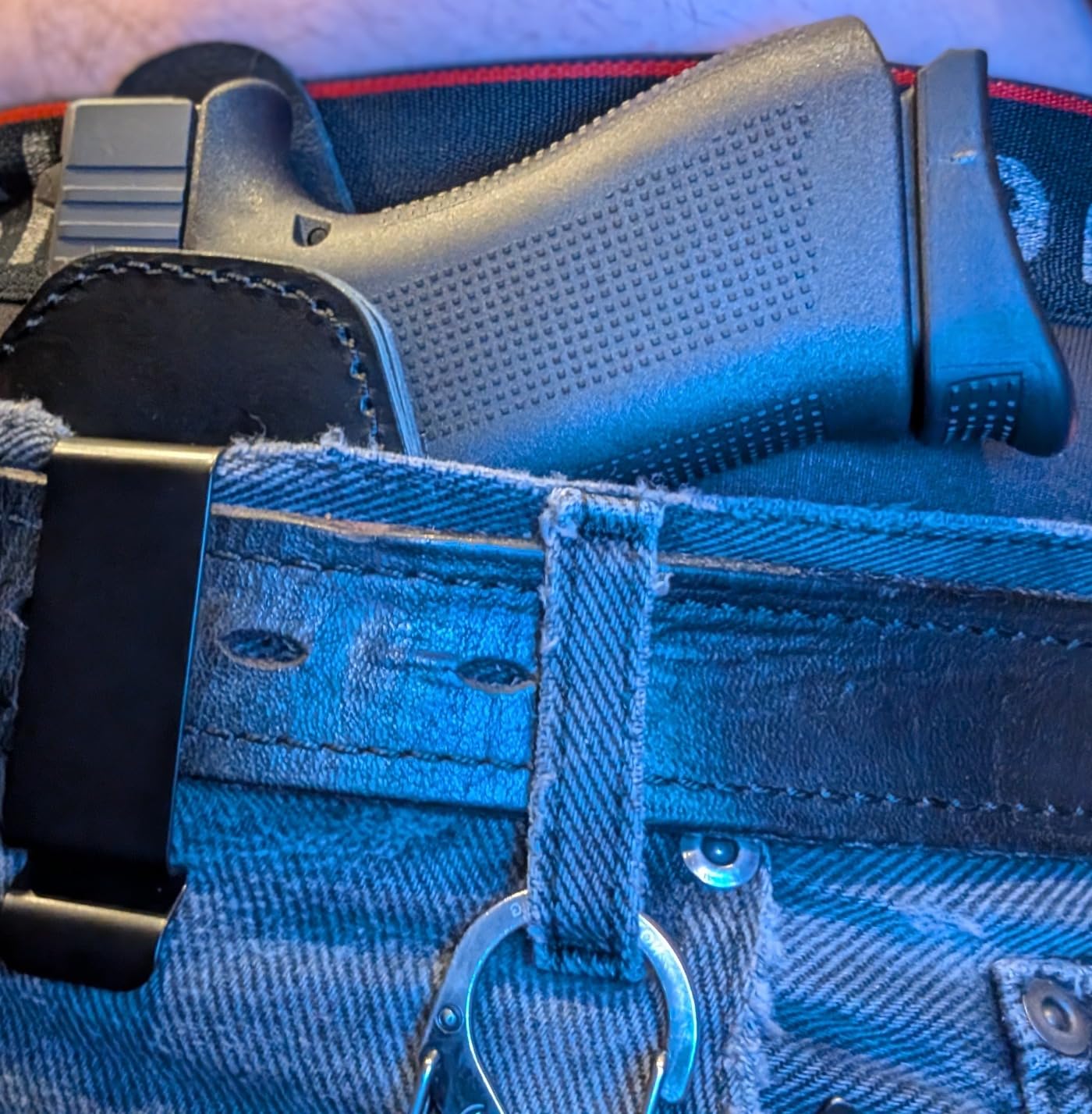 IWB Leather Holster, Genuine Leather Gun Holster for Glock 19/42/43X, Sig P365/P320, Ruger LC9S/Security 9/Max 9, Taurus G2C/G3C/GX4, Springfield Hellcat/XD, M&P 9mm Shield and Similar Sized Handguns customer photo 2