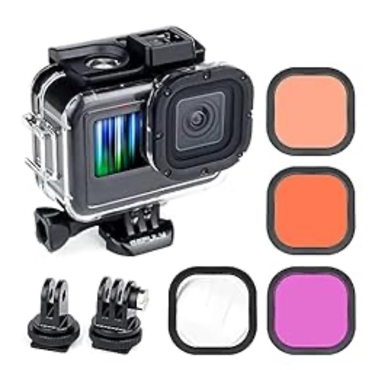 GEPULY Waterproof Case with Dive Filters for GoPro Hero 13/12/11/10/9 Black, 60M Underwater Protective Dive Housing Case with Red, Snorkel, Magenta, 5X Close-up Macro Filters customer photo 2