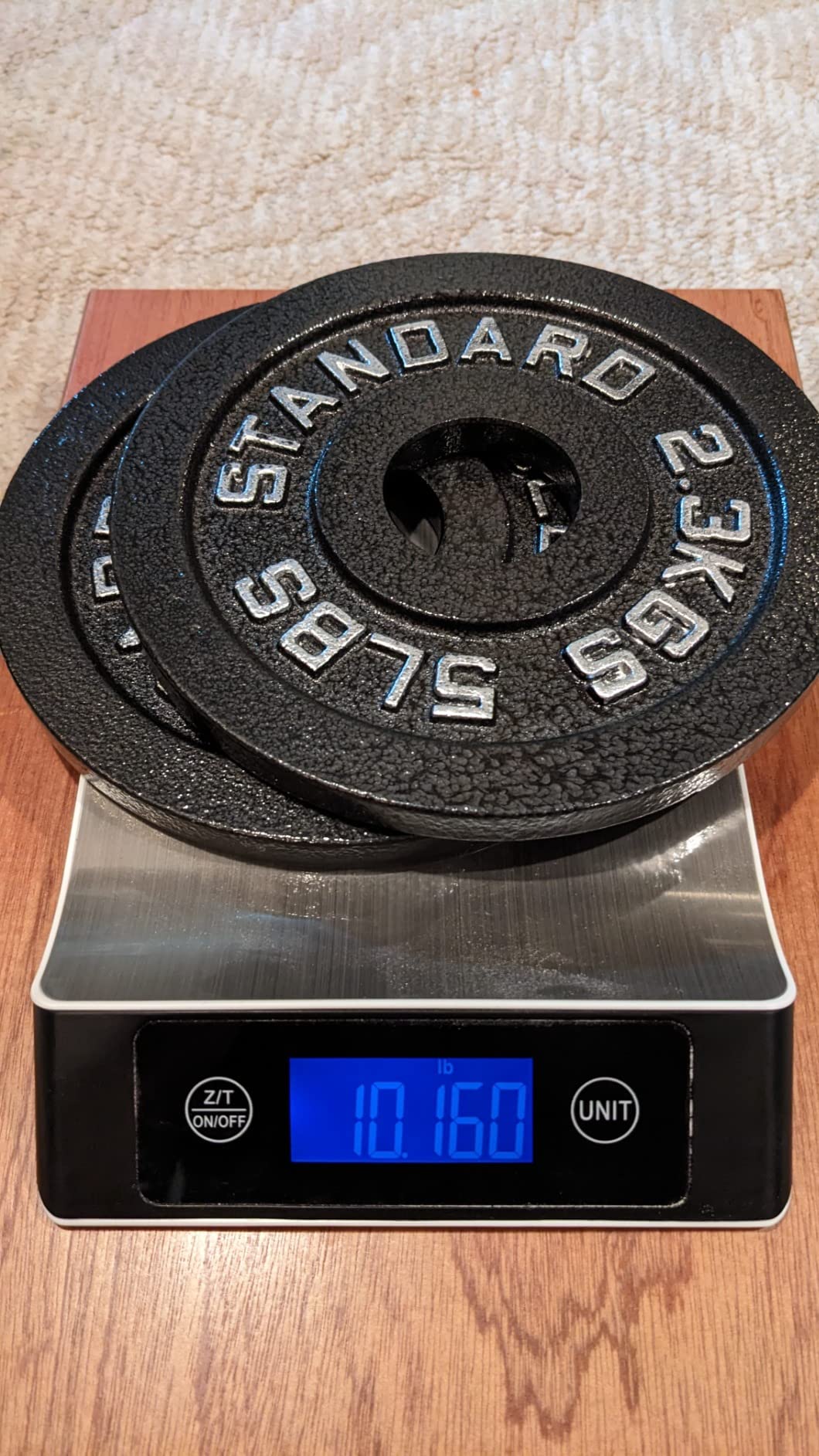 Steel Olympic Plates 5lb Pair - Olympic Standard Premium Coated 2x 5 Pound Weights customer photo 2