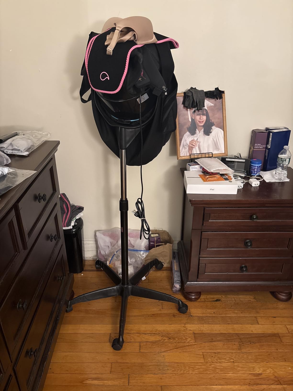 JupiterForce Professional Hooded Floor Hair Dryer 1300W Adjustable Stand Up Bonnet Hair Dryer with Rolling Wheels for Home Salon Spa Beauty Equipment customer photo 1