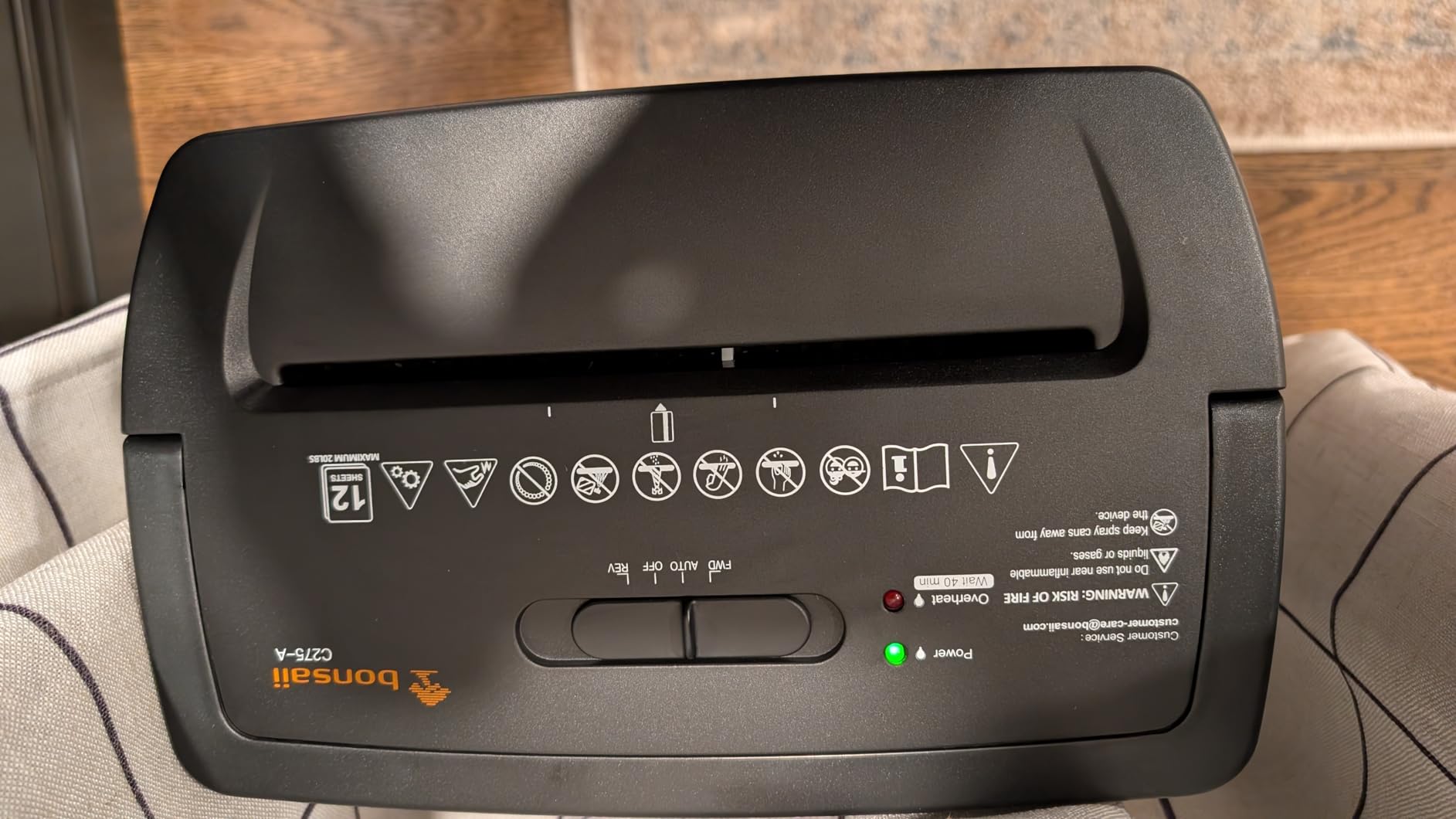 Bonsaii 12-Sheet Cross Cut Paper Shredder, 5.5 Gal Home Office Heavy Duty Shredder, High Security Level P-4 customer photo 1