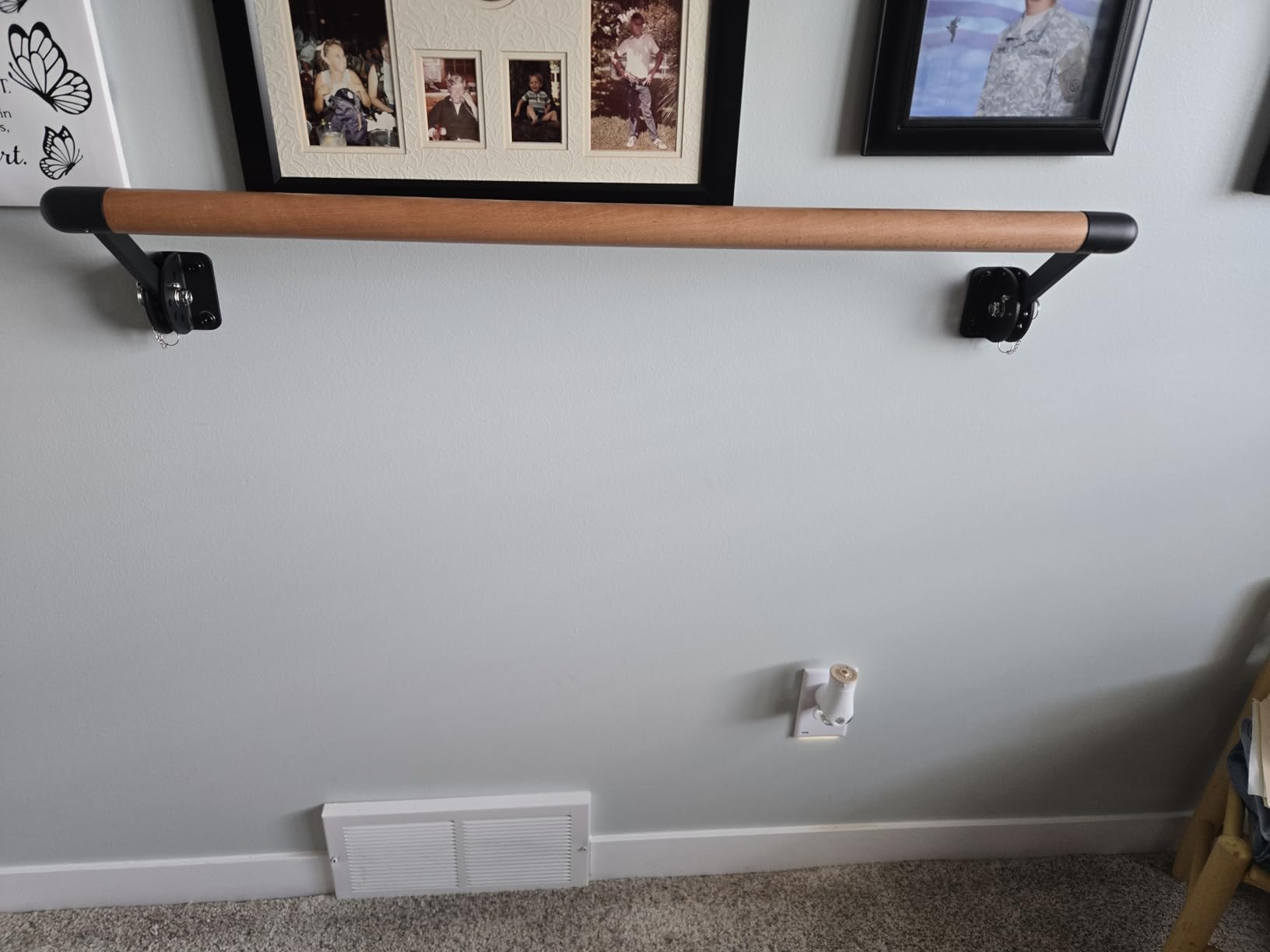 Kipika Wall Mounted Traditional Solid Wood Ballet Barre System, Freestanding Ballet Barre, Stretch/Dance Bar for Home Workout Dance Equipment, Durable Metal Support, Height Adjustment customer photo 2