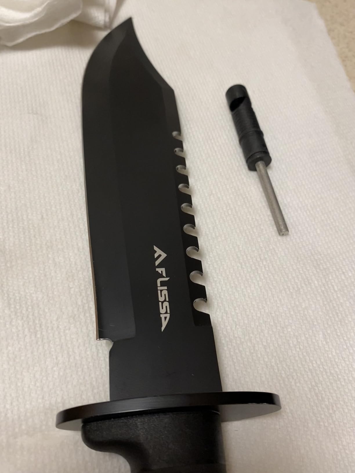 FLISSA Survival Hunting Knife with Sheath, 15-inch Full Tang Fixed Blade Tactical Bowie Knife with Sharpener & Fire Starter for Camping, Outdoor, Bushcraft customer photo 2