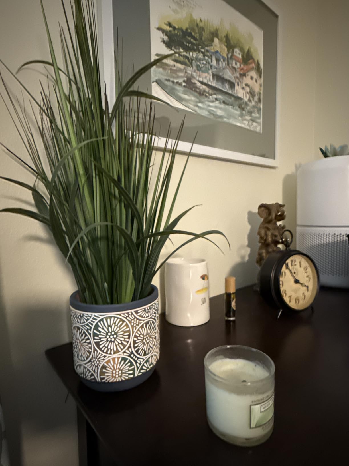 DeeCoo 3 Piece Ceramic Plant Pots Indoor Pots Set with Drainage Holes, 5.7/4.7/3.5/inch, Modern Decorative pots Outdoor Plants Lilies, Cacti, Succulents, Snakes, and Bamboo (Blue) customer photo 2