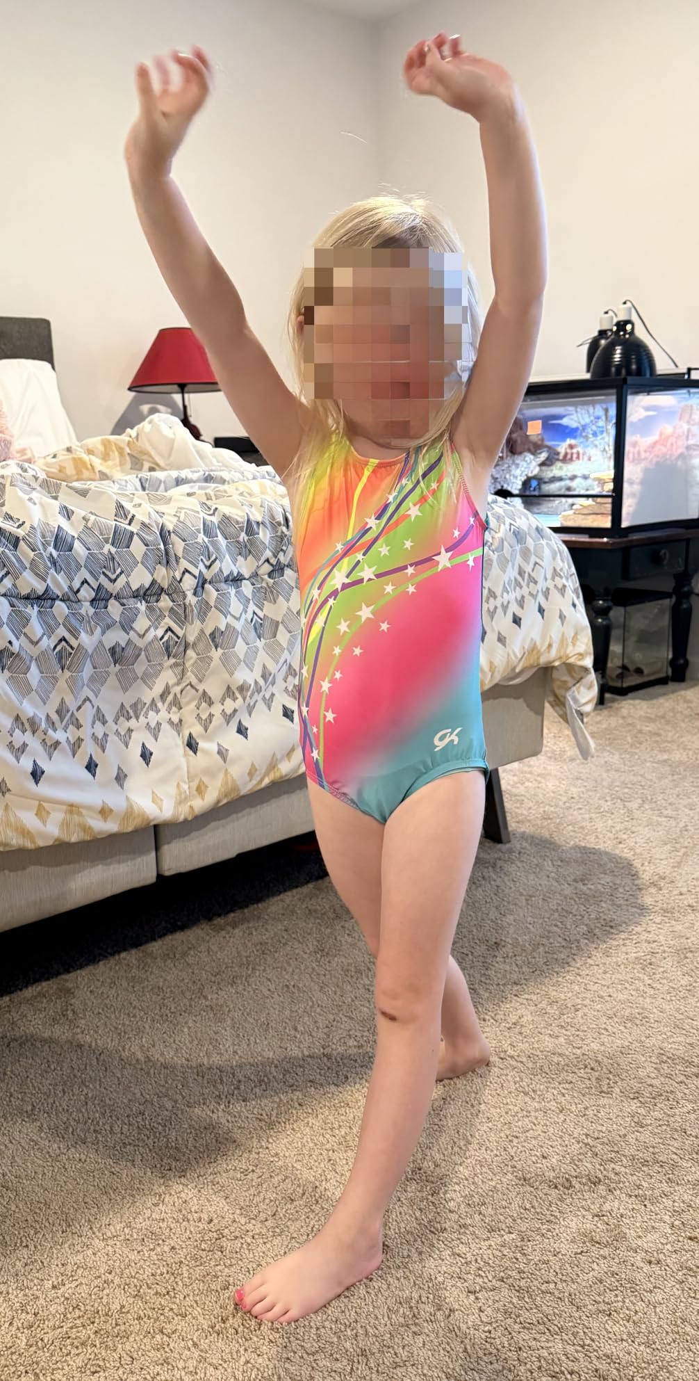 GK Stars Gymnastics & Dance Leotard for Girls and Toddlers - Activewear One Piece Outfit in Fun Colorful Prints customer photo 2