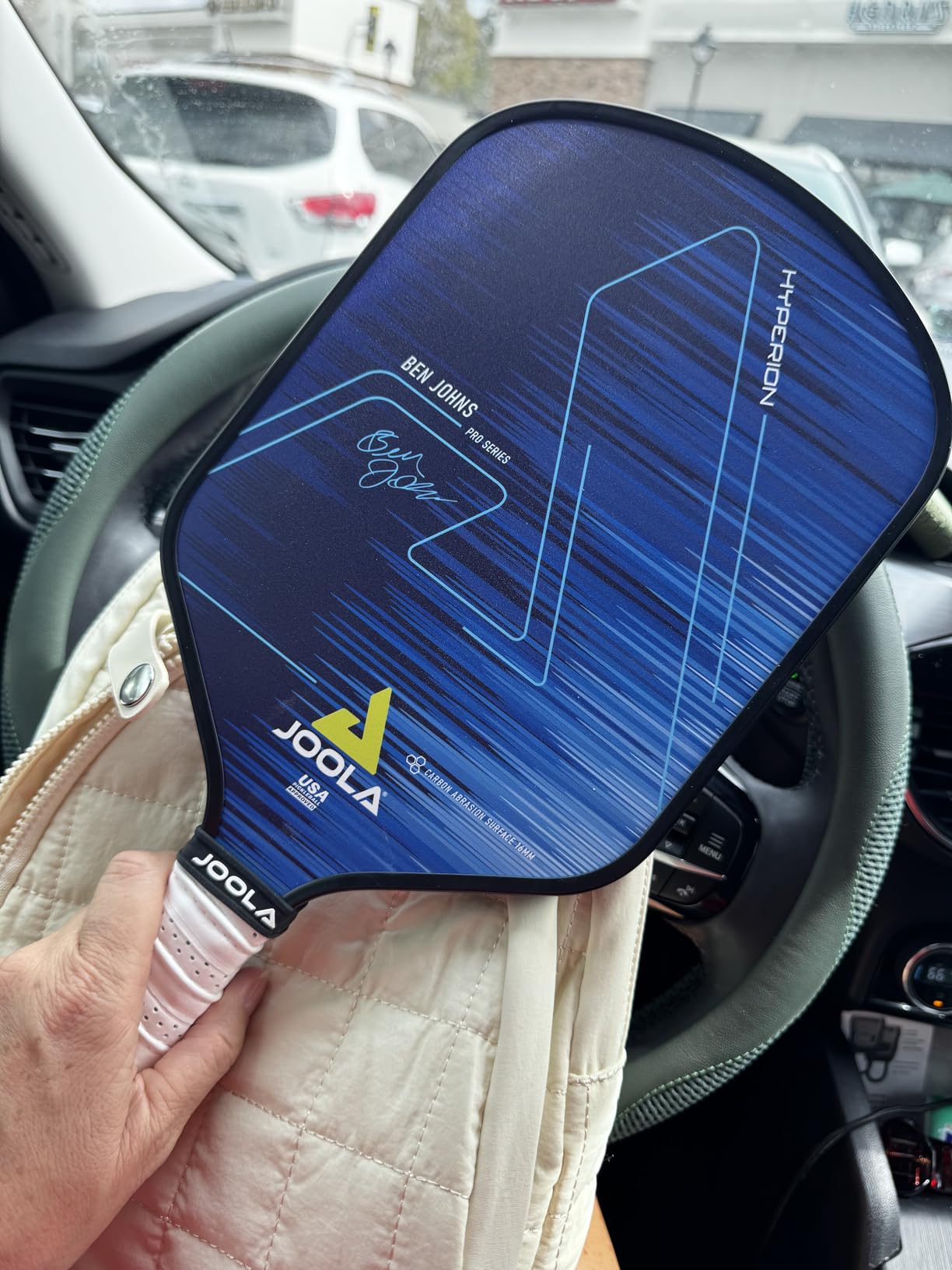 JOOLA Ben Johns Hyperion Pickleball Paddle - Raw Carbon Surface for Increased Power and Spin - Elongated Grip Handle - USAP Approved customer photo 2