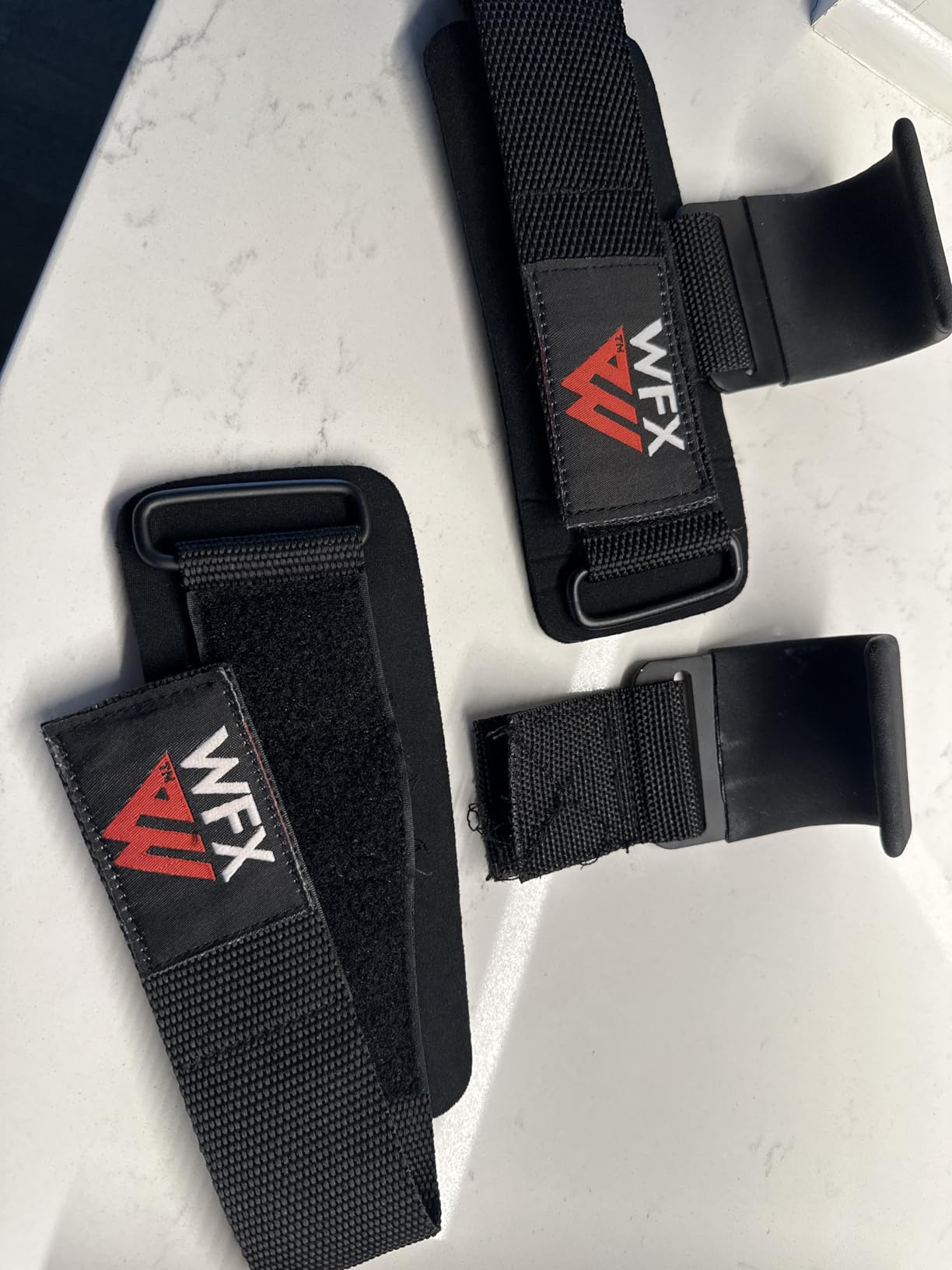 WFX Weight Lifting Hooks, Non-Slip Rubber Coated Grips, 7mm Neoprene Wrist Support Padding, Power Lifting Barbell Rows Dead Lifts Chin Pull Up Fitness Strength Training Straps Gym Workout Straps customer photo 2