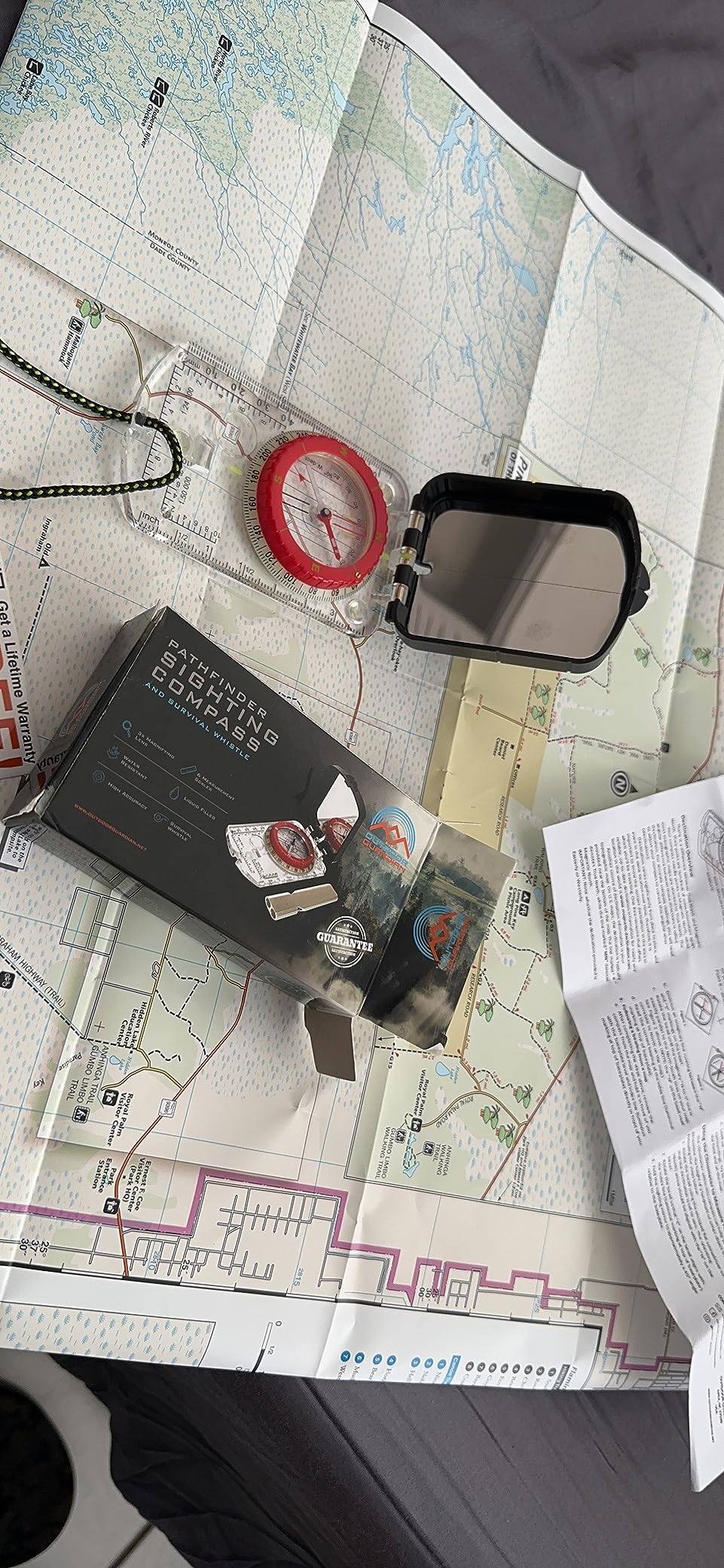Pathfinder Sighting Compass - Precise Navigation, Hiking and Orienteering Mirror Compass with Luminous Bezel, Adjustable Declination, Clinometer, LED and Survival Whistle, Scout Gifts customer photo 2