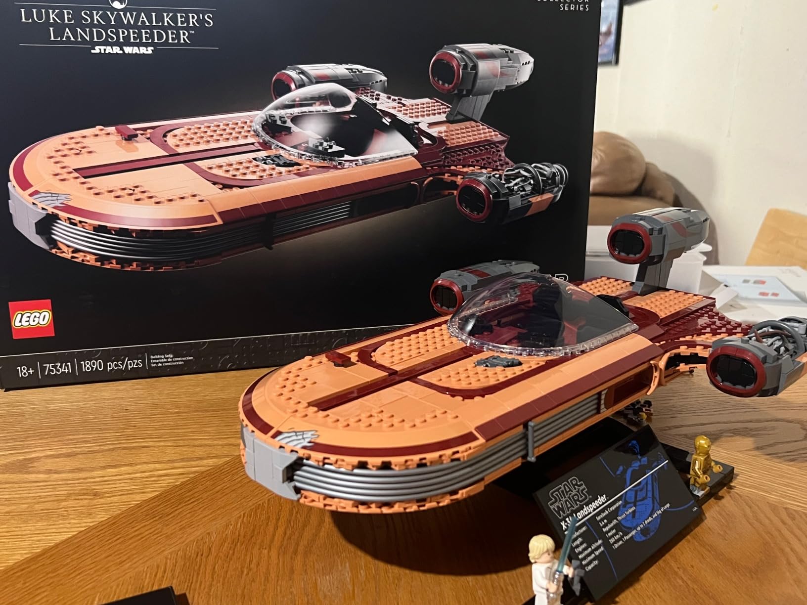 LEGO Star Wars Luke Skywalker's Landspeeder 75341, Ultimate Collector Series Star Wars Building Kit for Adults, Includes Luke Skywalker Lightsaber and C-3PO Minifigure, Gift Idea for Star Wars Fans customer photo 1
