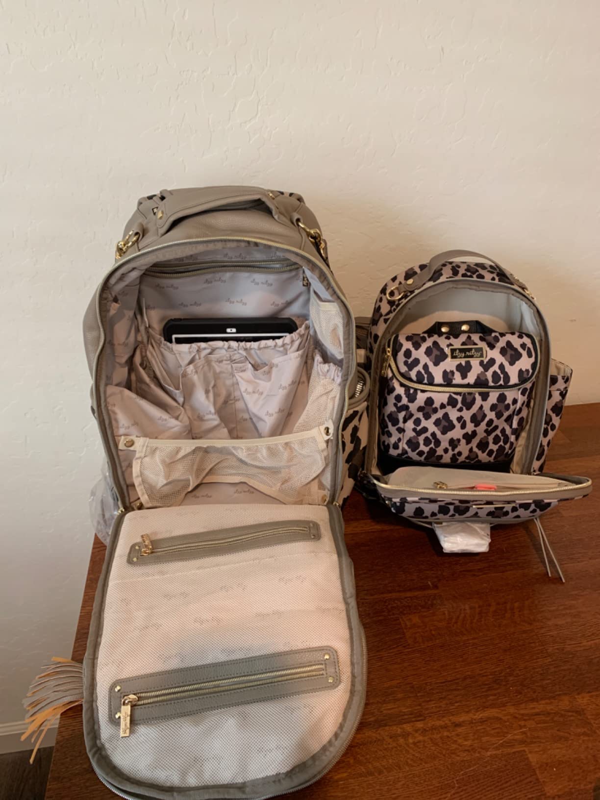 Itzy Ritzy Diaper Bag Backpack - Large Capacity Boss Plus Baby Backpack Diaper Bag Featuring 19 Pockets, Changing Pad, Stroller Clips, and Comfortable Straps (Cognac) customer photo 1