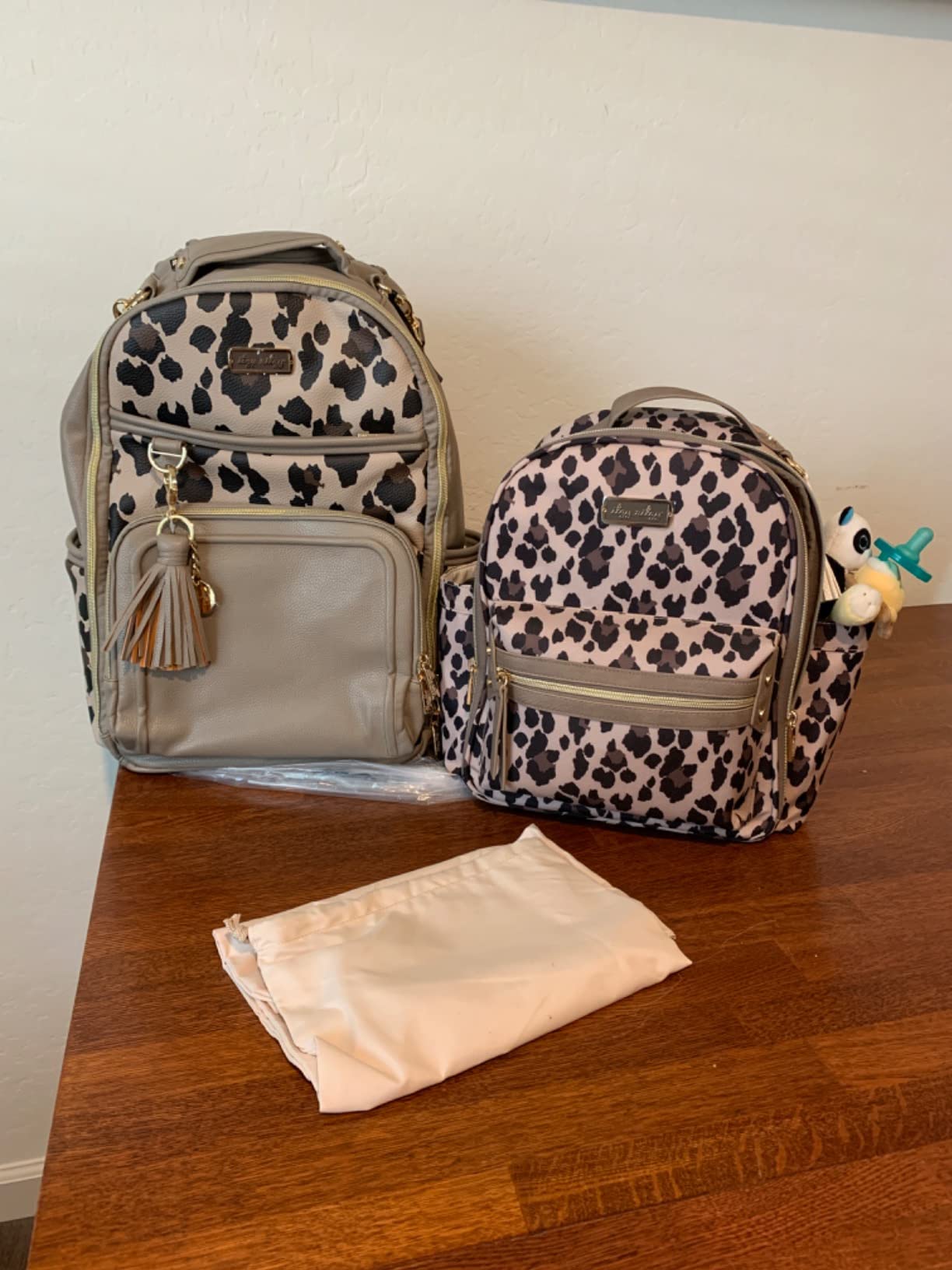 Itzy Ritzy Diaper Bag Backpack - Large Capacity Boss Plus Baby Backpack Diaper Bag Featuring 19 Pockets, Changing Pad, Stroller Clips, and Comfortable Straps (Cognac) customer photo 2