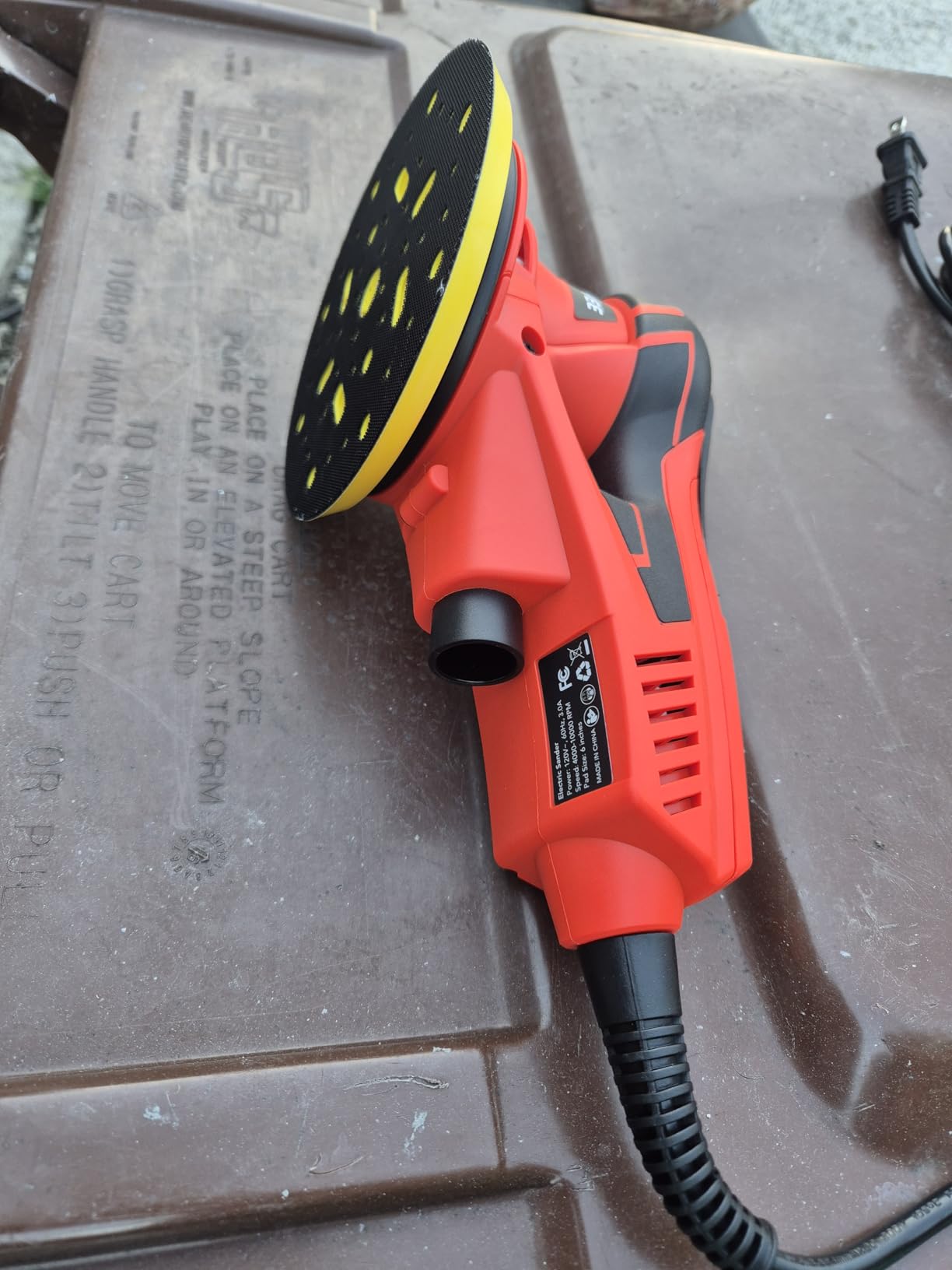 Electric Random Orbital Sander, PioneerWorks Brushless Motor, Powerful 350W & Low Vibration Palm Sander,10000 RPM Variable Speed,6-Inch Pads For Woodworking, Polishing, Sanding, Carpentry customer photo 1