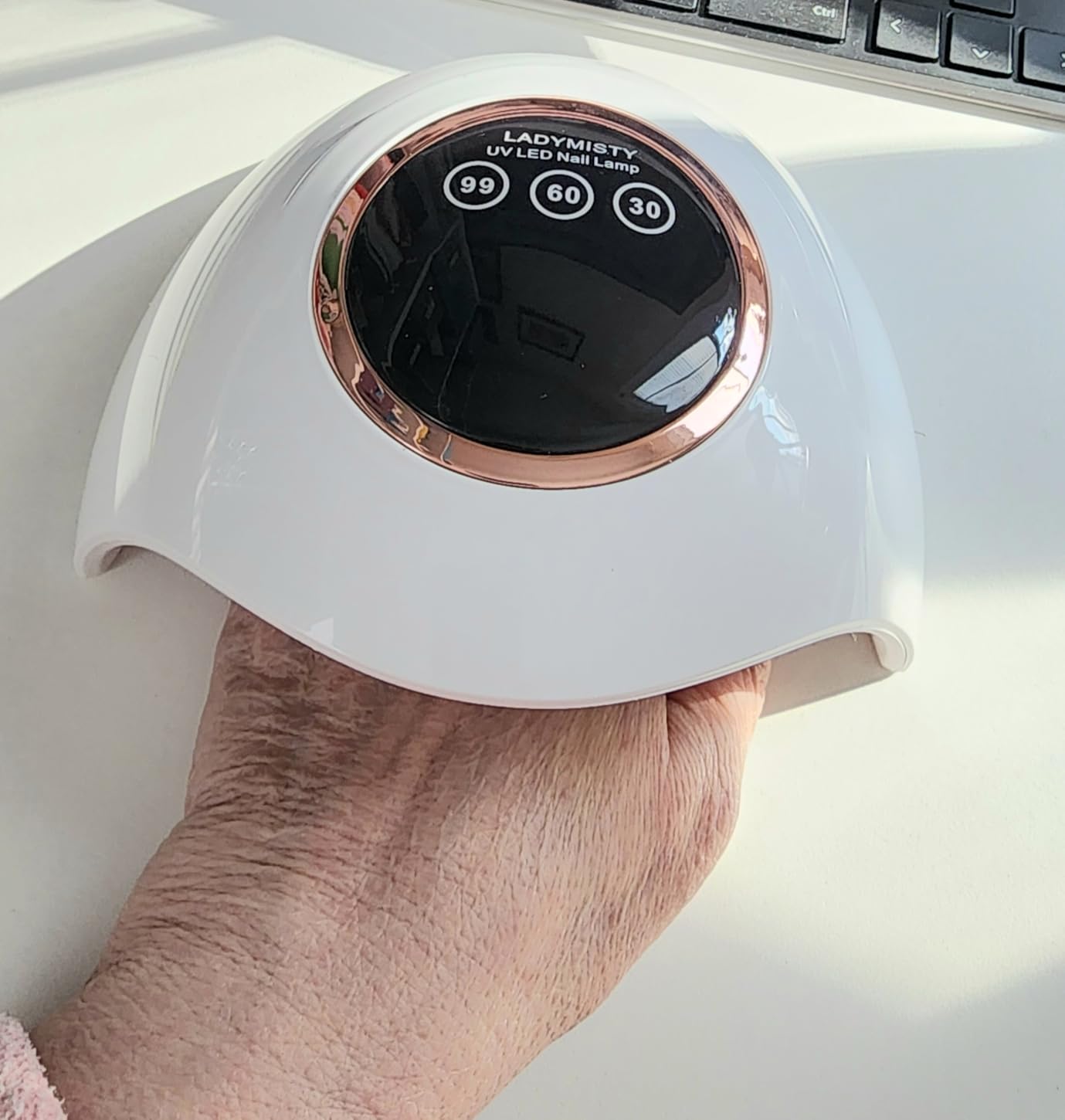 LadyMisty 72W UV LED Nail Lamp, 2026 New Upgrade UV Light for Gel Nails with 18 Beads, 3 Timer Nail Dryer, LCD Display, Auto Sensor, Professional Nail Lamps for Gel Polish - Best Gifts, White Lamp customer photo 1
