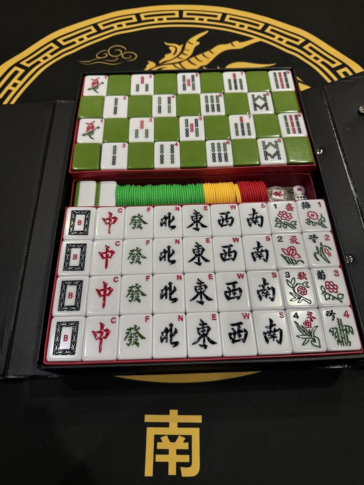 Mose Cafolo Professional Chinese Mahjong Game Set 146 Numbered Large Size Tiles with Carrying Travel Case, Complete Mahjong Tiles Set customer photo 2