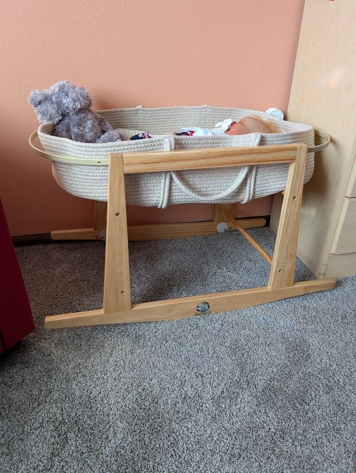 Trendy Baby Changing Basket- Unisex Baby Moses Basket Set of 4 Pieces, Waterproof Pad Cover, Caddy Diaper Organizer, Cotton Blanket - Boho Basket - Nursery Decor - Bassinet Changing Table Topper customer photo 2