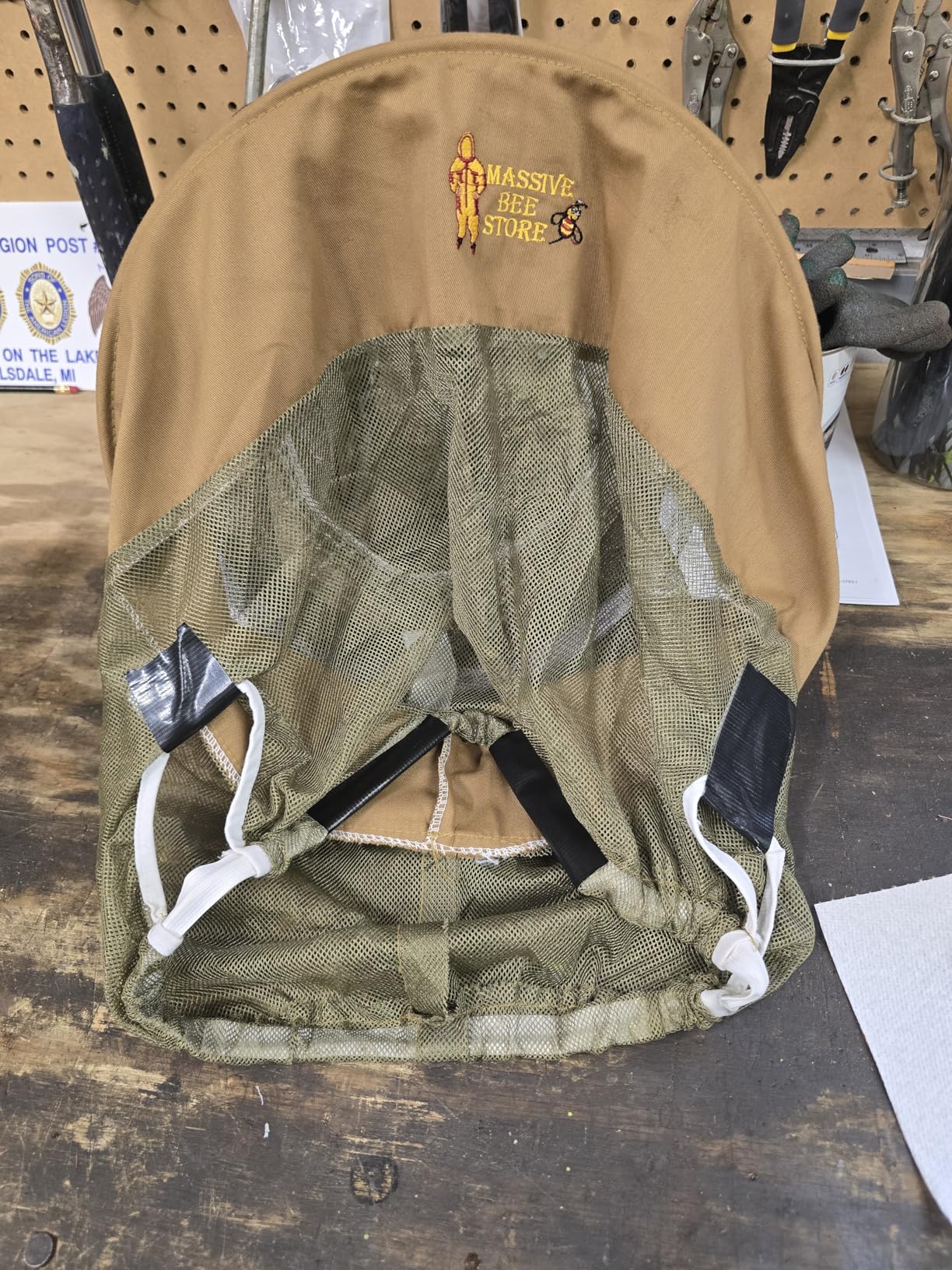 Three Layer Ventilated Beekeeping Veil in Round (3-Layer Hat, Olive Green) customer photo 2