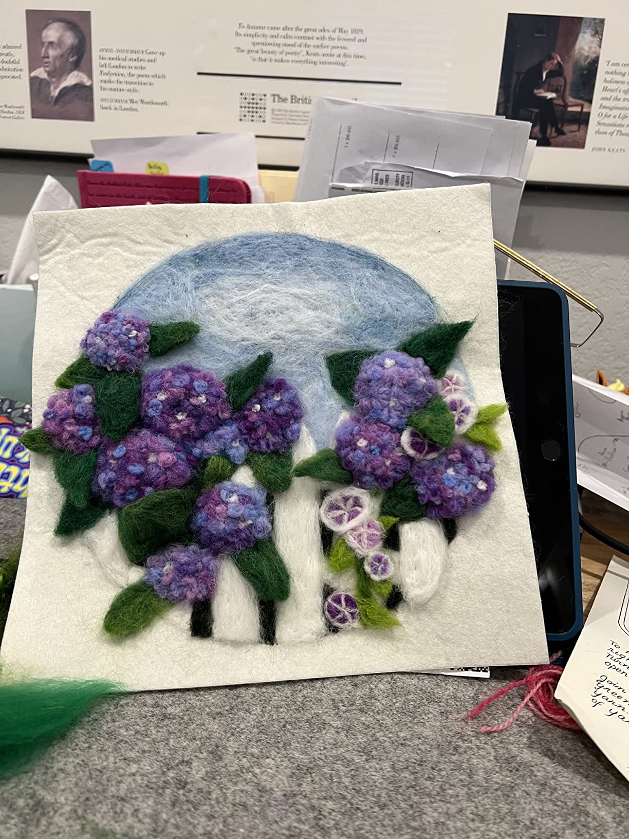 kgxulr Needle Felting Kit, Felt Painting Kit for Beginners, Felt Painting Set with Felting Needles, Needle Felting Pad, Felting Wool, Decorative Frame, DIY Instructions, Used for Home Decoration customer photo 2