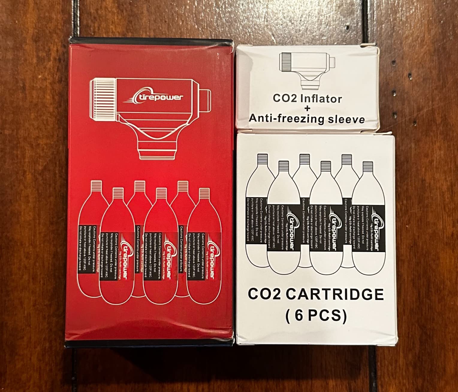 CO2 Bike Tire Inflator Kit - CNC Aluminum Alloy Pump with 6X 16g Threaded Cartridges, Push-Button Control, Fast Inflation, Compatible with Presta & Schrader Valves customer photo 1