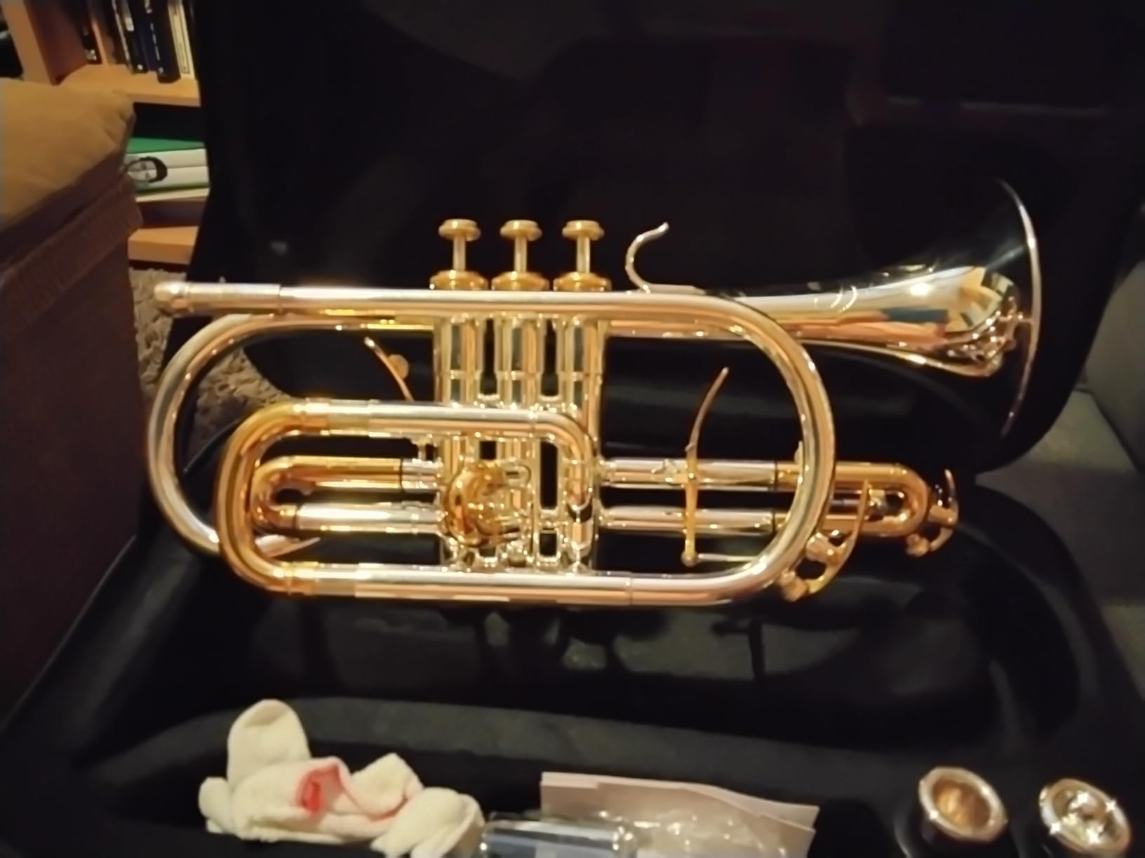 Double Trigger Bb Cornet 8358S Intermediate phosphor bronze Leadpipe 3rd Tuning Slide Finger Ring Brass Bell SGG Finish Nickel Silver Tuning Slides for High School Band and Advancing Players customer photo 2