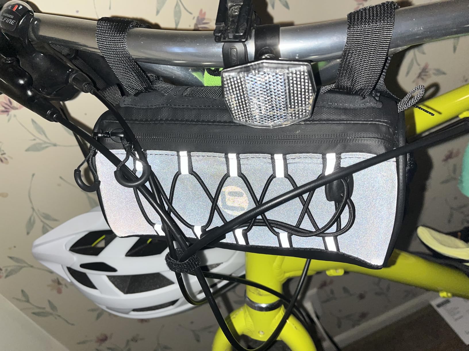 WOTOW Bike Handlebar Bag Waterproof - Bicycle Handlebar Bag with Large Reflective Area & Strips, Bike Front Pouch with Waterproof Zipper Shoulder Strap Removable Straps for Cycling (Cuboid, 2.7L) customer photo 2