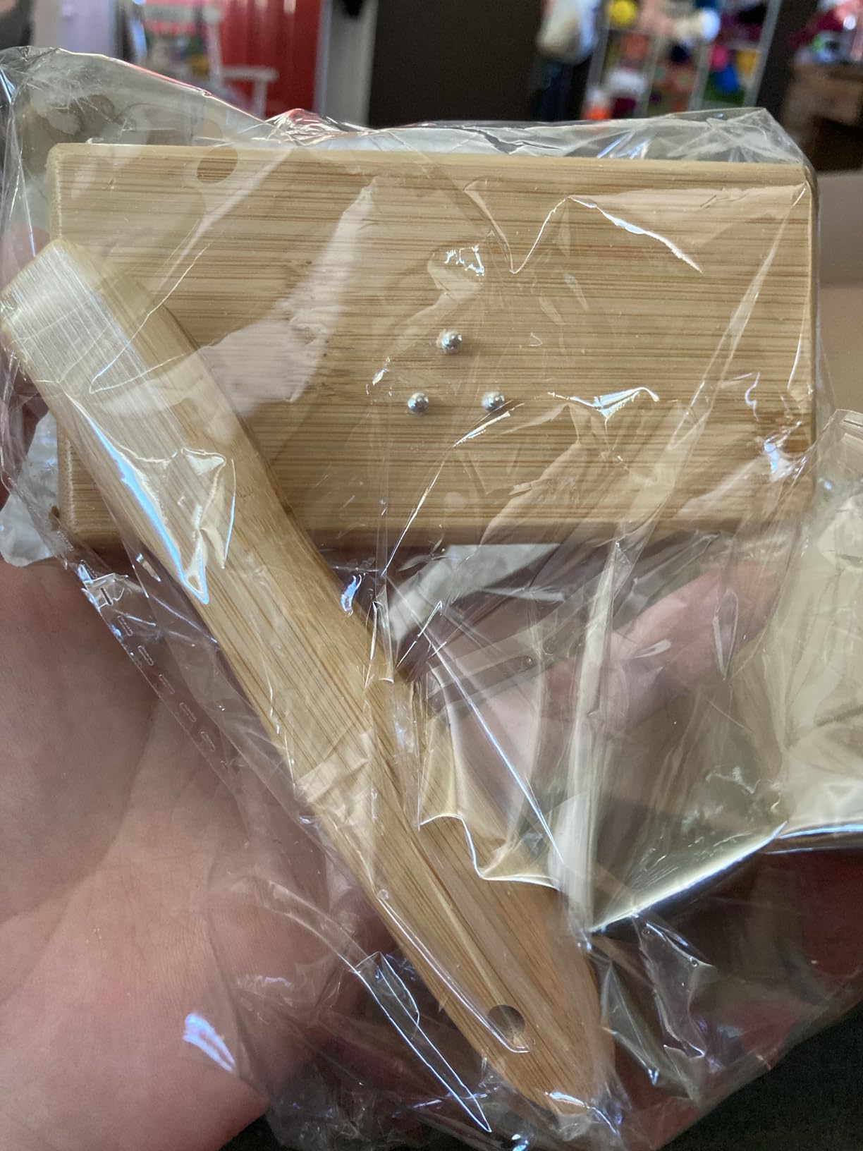 Tessco for you 4 Pcs Wool Blending Board Carding Brush Set with 1 Wool Hand Carders Wood Brush 2 Wooden Craft Sticks, Needle Felting Tools for Felt Needle Project Spinning Craft customer photo 1