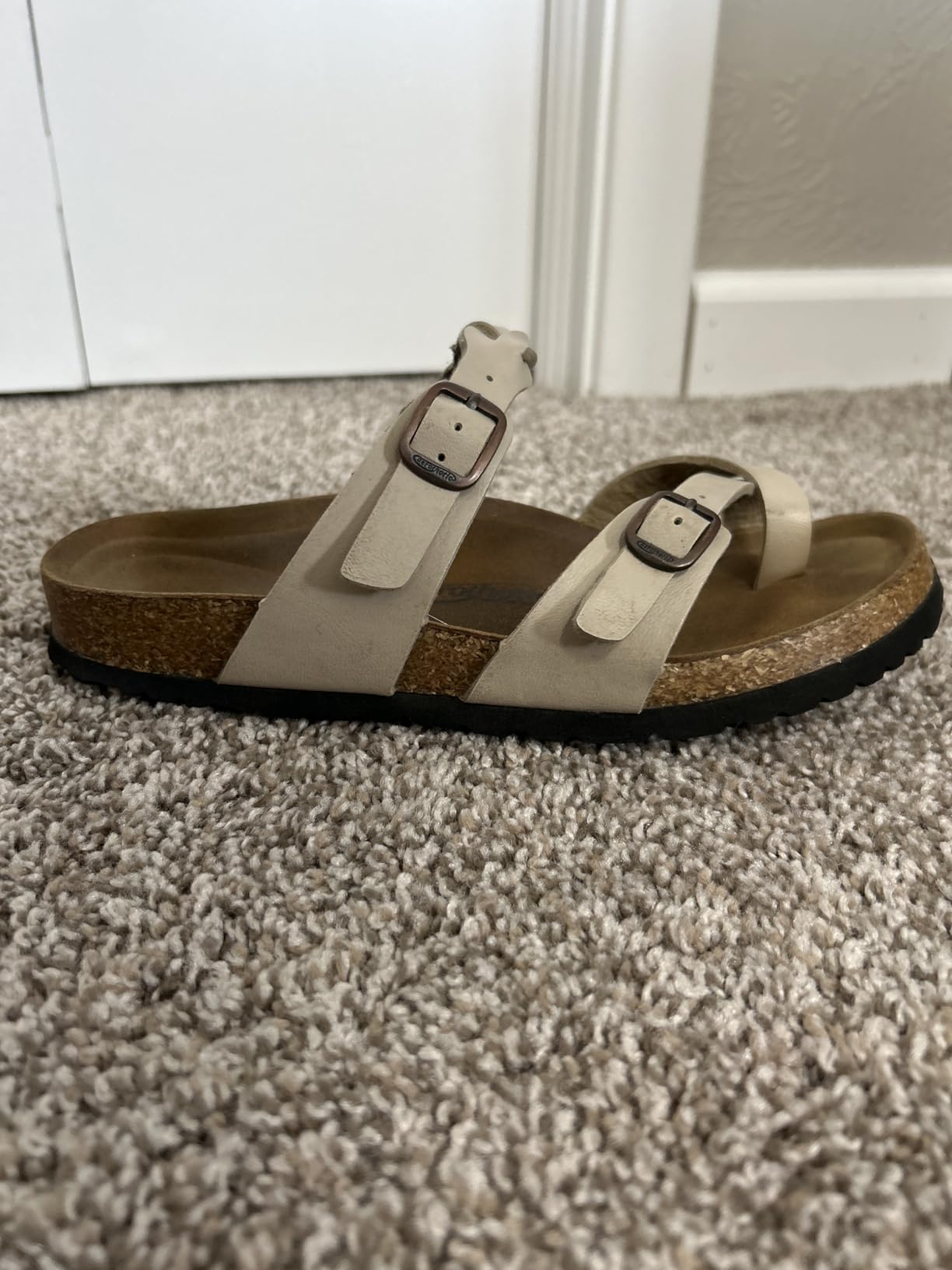 Recovery Slides for Women Comfortable Memory Foam Cork Footbed Faux Leather Adjustable Buckle Straps Walking Travel Outdoor Sandals customer photo 2