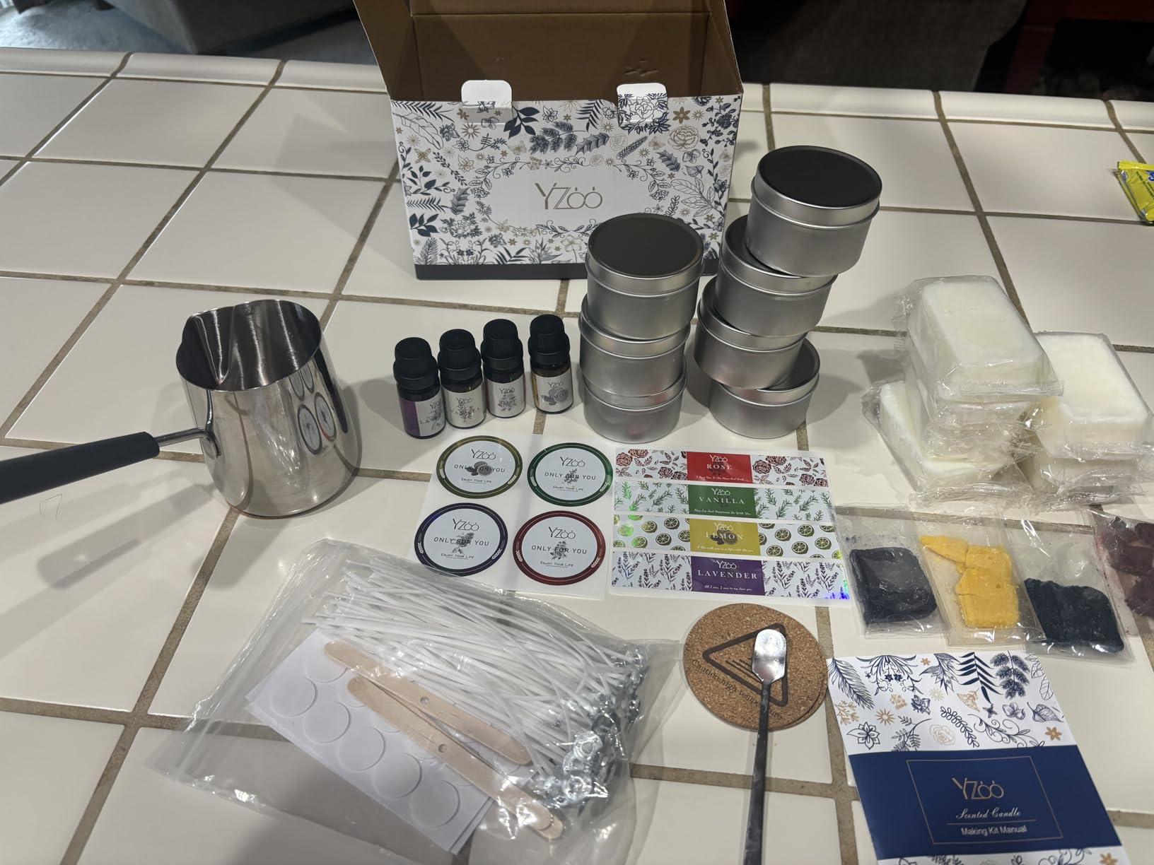Complete Candle Making Kits for Adults Beginners, DIY Candle Making Supplies Include Soy Wax,Wax Melter,Scents,Dyes,Wicks,Wicks Sticker,Candle Tins & More-Full Candle Maker Set - Arts & Crafts Kits customer photo 1