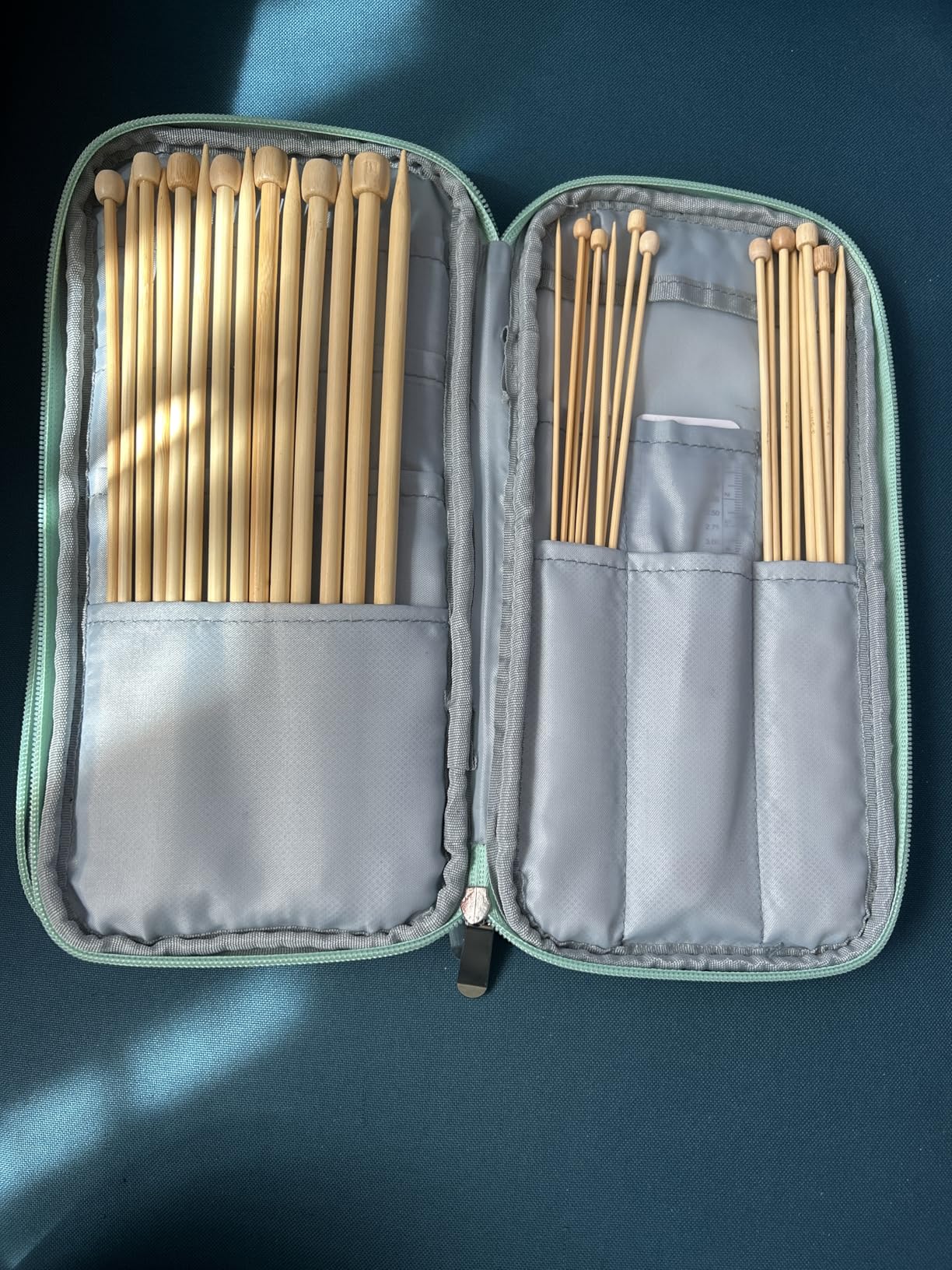 Mdoker 95pcs Knitting Needles Kit & Crochet Hooks Set 36 Straight Bamboo Knitting Needle 12 Small Size Lace Crochet Hook 5 Ergonomic Crochet Needles customer photo 2