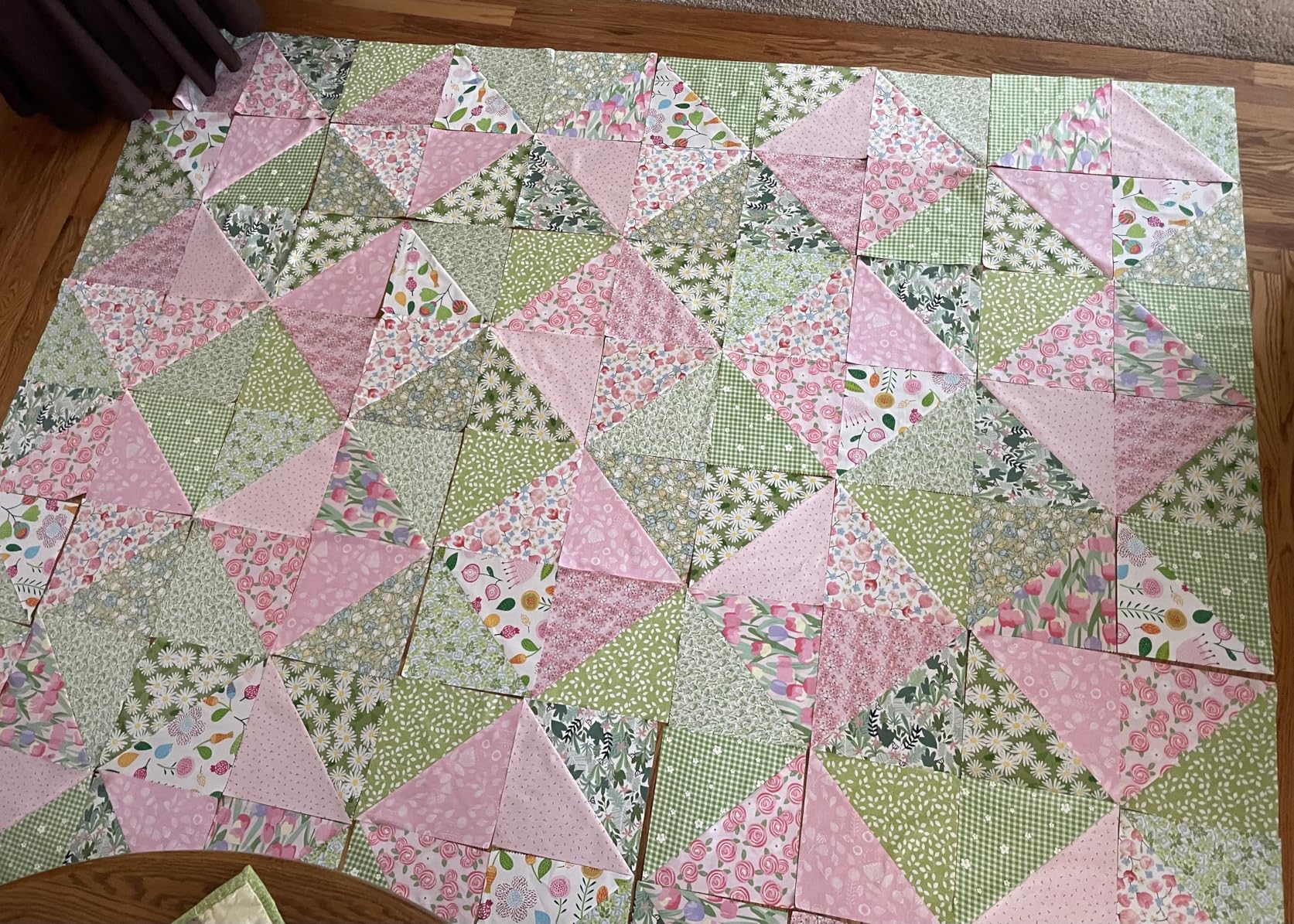 Spring Floral Squares 10x10, Layer Cake Fabric for Quilting - 10 inch Precuts (42 Pcs) - Green, Pink customer photo 1