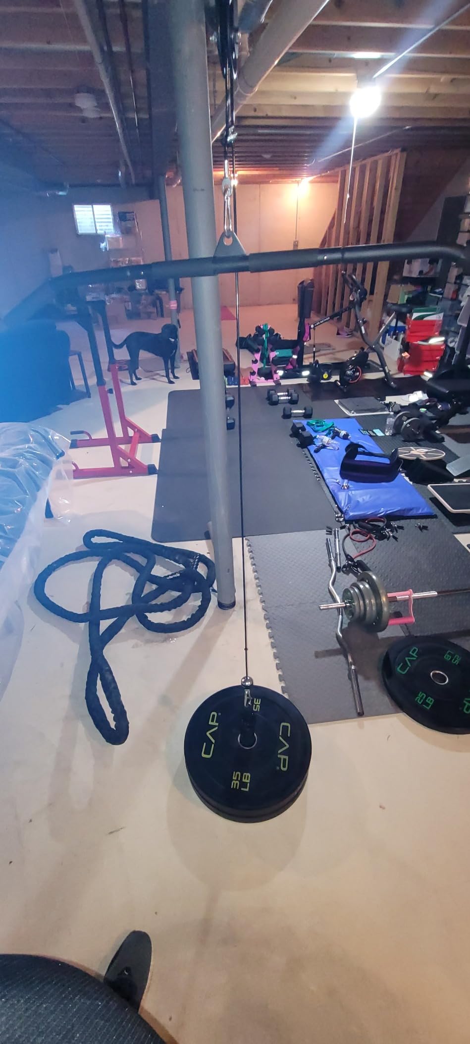 Mikolo Upgraded Weight Lift Pulley System - LAT Pulley Attachments with Adjustable Length Cable for Full Body Training, Home Gym Set customer photo 1