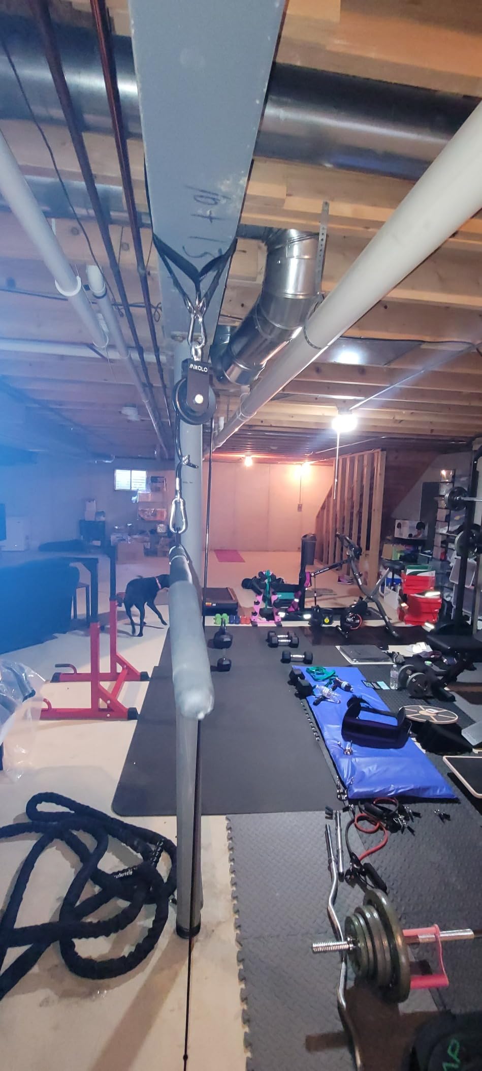 Mikolo Upgraded Weight Lift Pulley System - LAT Pulley Attachments with Adjustable Length Cable for Full Body Training, Home Gym Set customer photo 2
