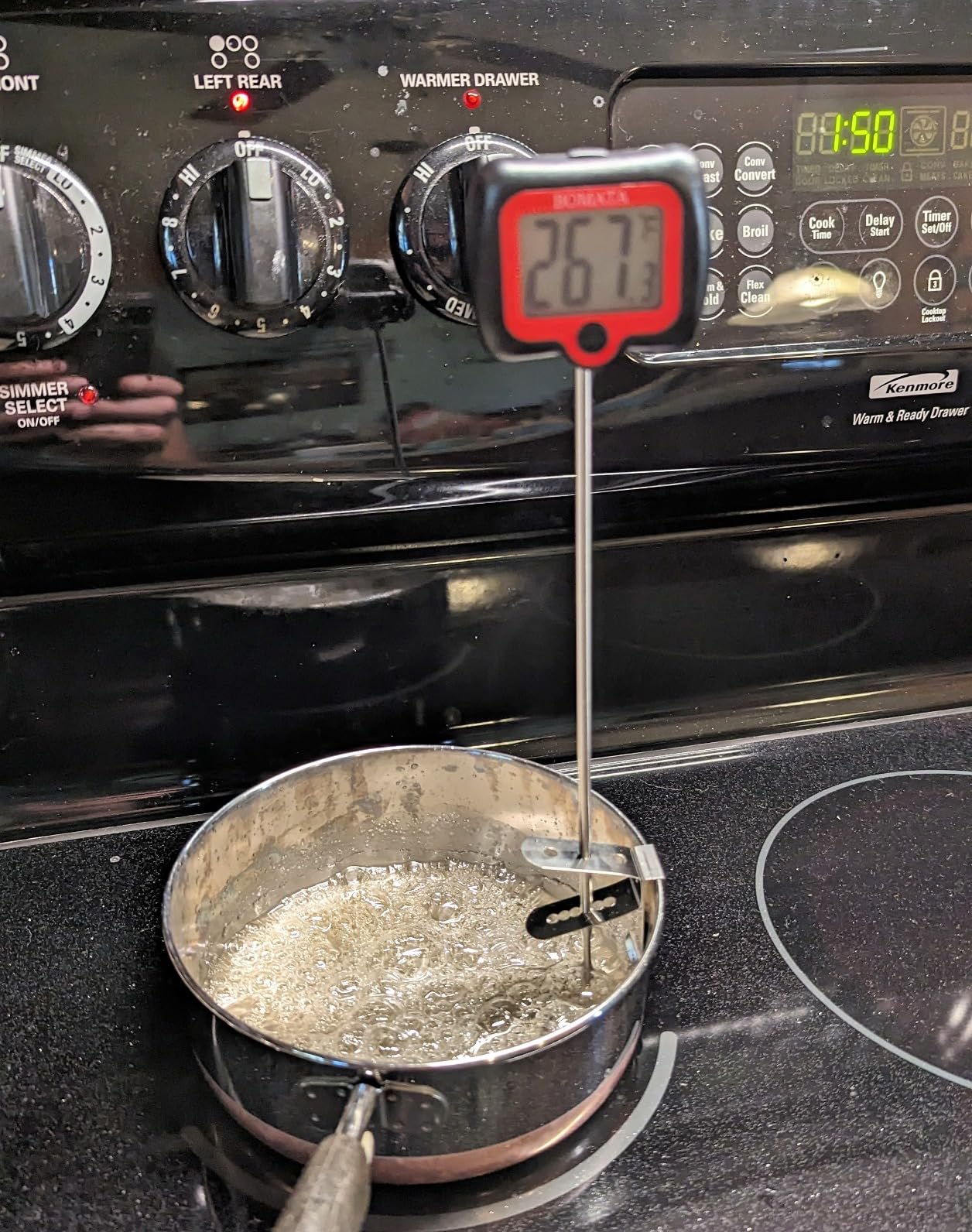 BOMATA Digital Candy Thermometer with Pot Clip, Deep Fry Oil Thermometer with Rotatable Display & Long Probe, for Candy Candle Making, Cooking, Food, Liquids customer photo 1