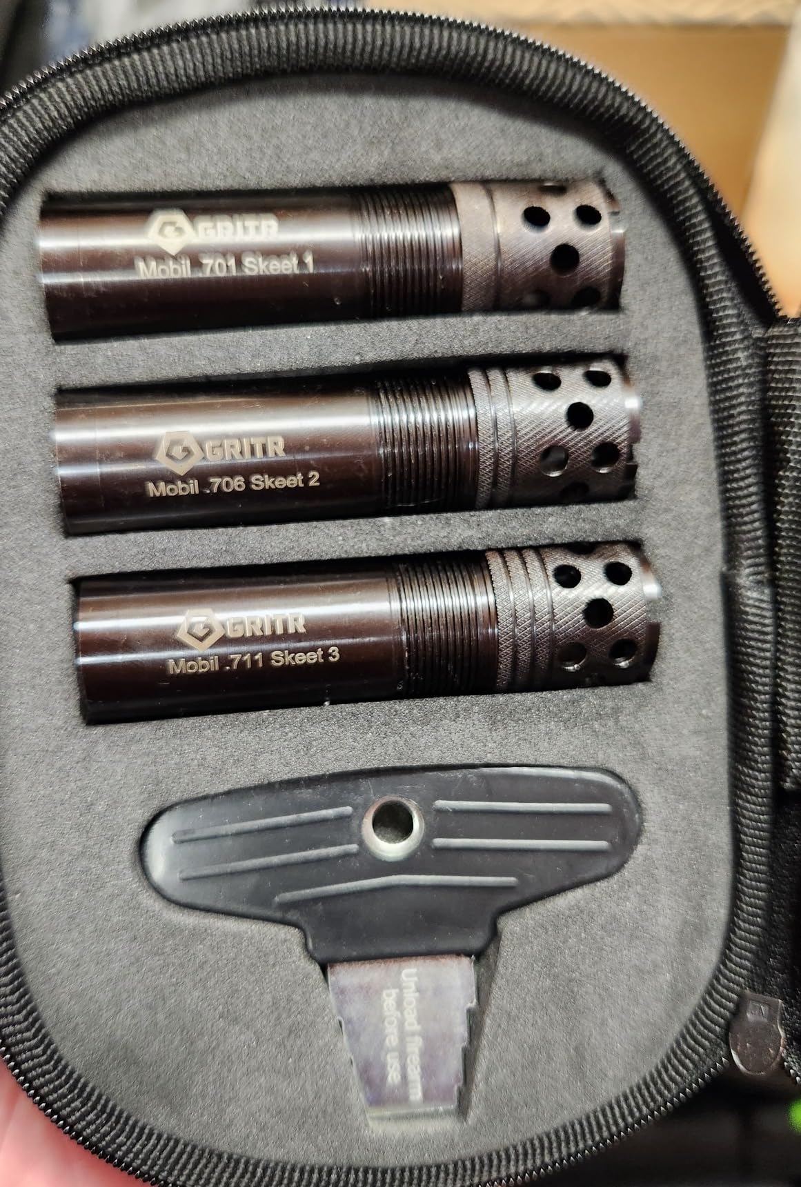 GRITR 12 Gauge Pattern Control Steel Tube 3-Pack Compatible with Benelli/Beretta Mobil Thread - Extended Constriction Tubes for Hunting & Sporting Clays - Zipper Case & Wrench Included customer photo 2