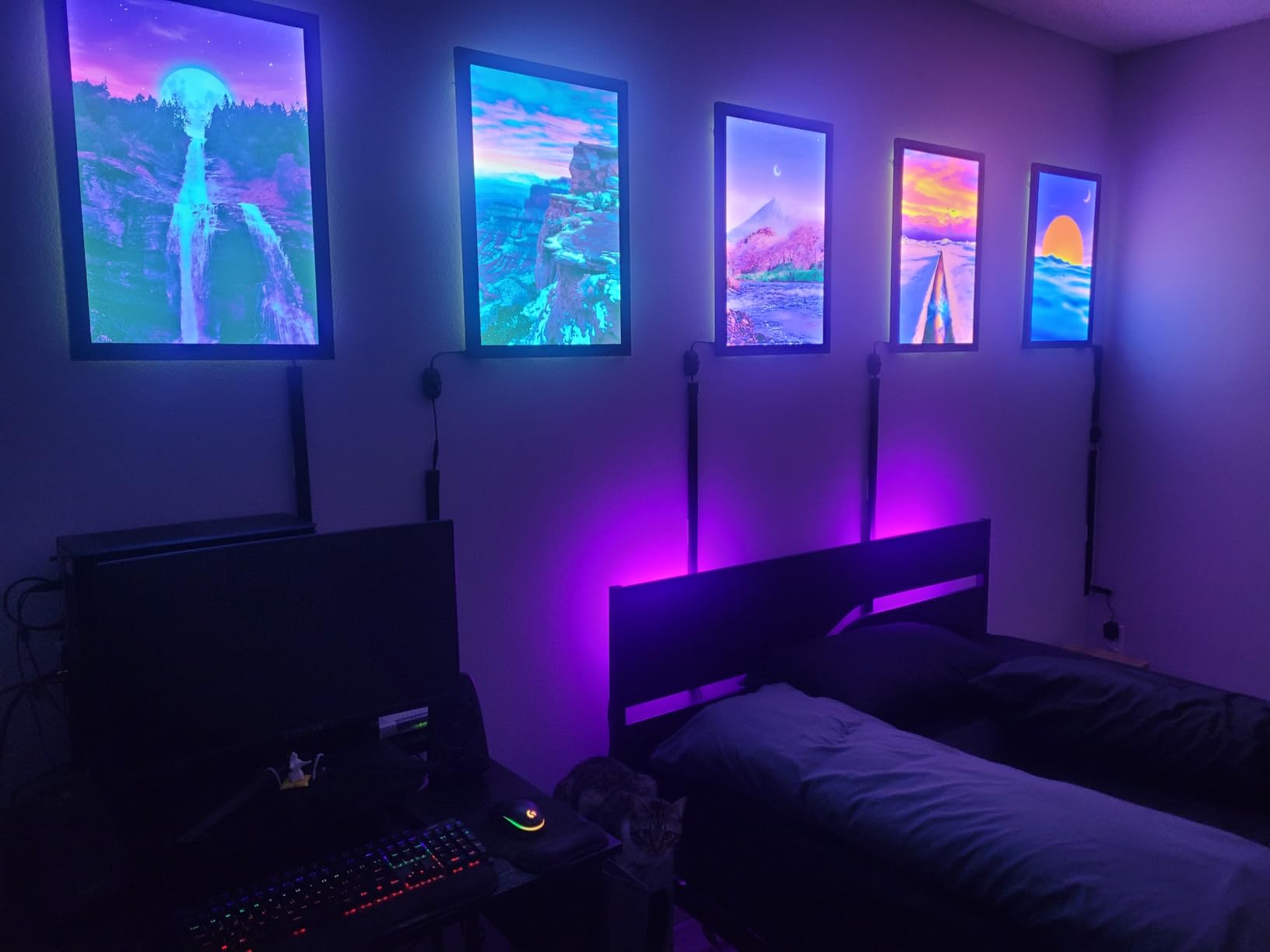 Spolehli Led Poster Frame with Adjustable Brightness, Wall Mounted 16