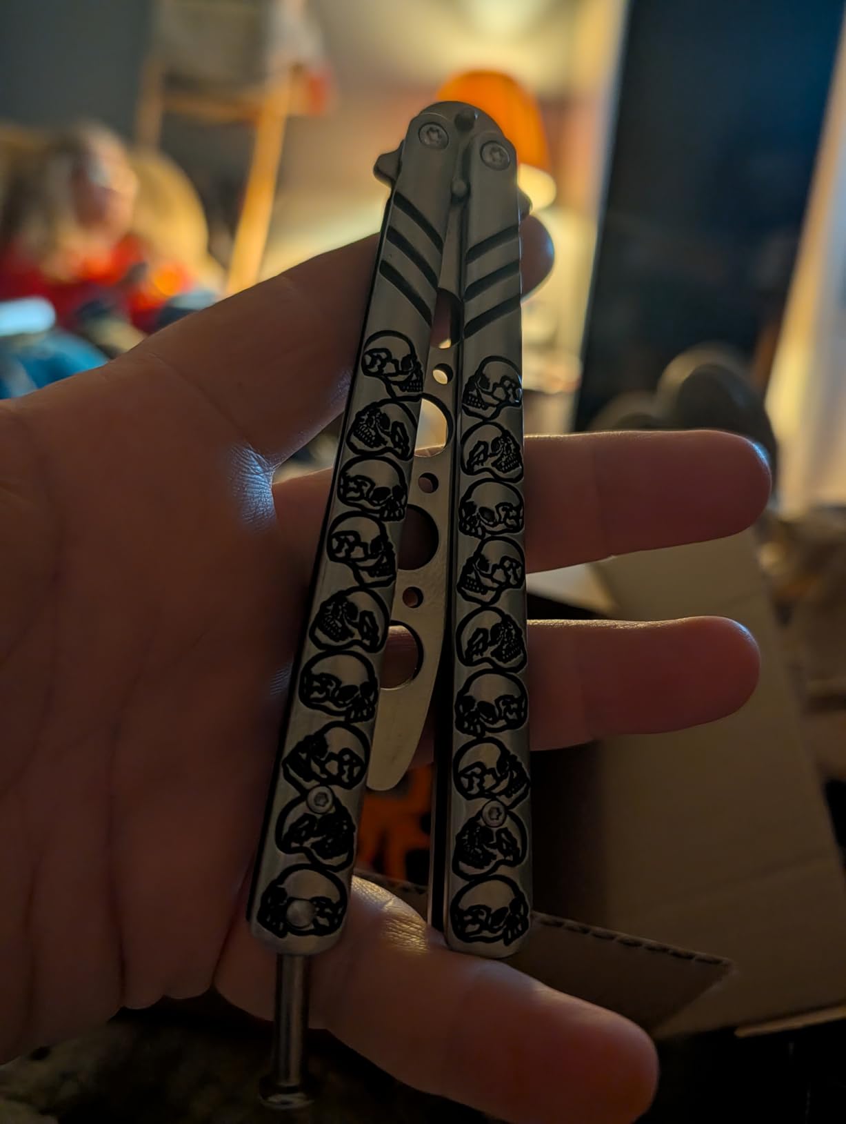 GOOD WORKER Butterfly Trainer - Practice Balisong Butterfly Knives NOT Real NOT Sharp Blade - Cool Design - Black Dull Trick Butterfly - Butter Fly Training - Fathers Day Dad Gift K14B customer photo 2
