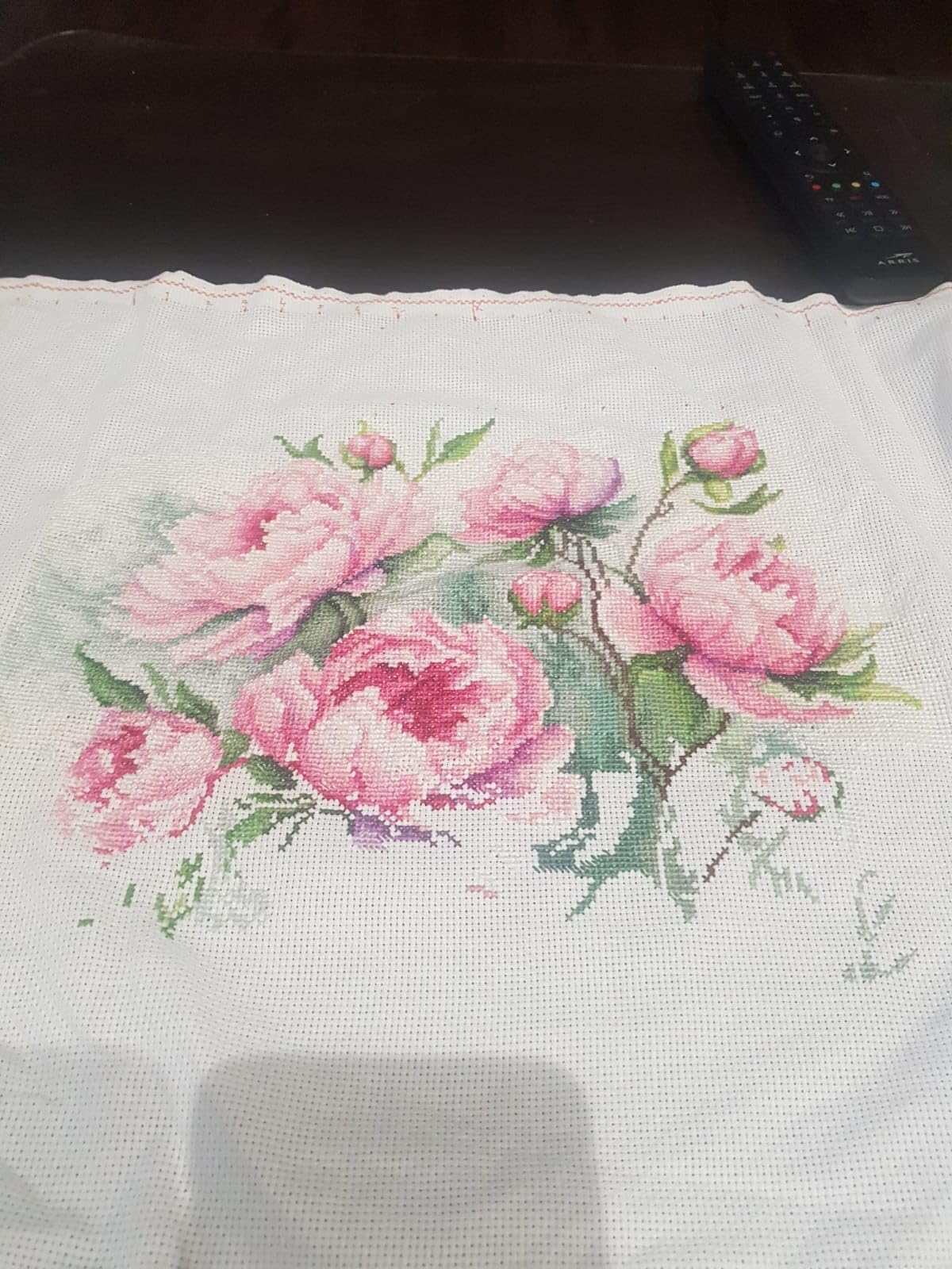 Luca-S Cross Stitch Kit The Charm of Peonies, Counted Cross Stitch Kit for Adults, Embroidery Kit, B7019 customer photo 1