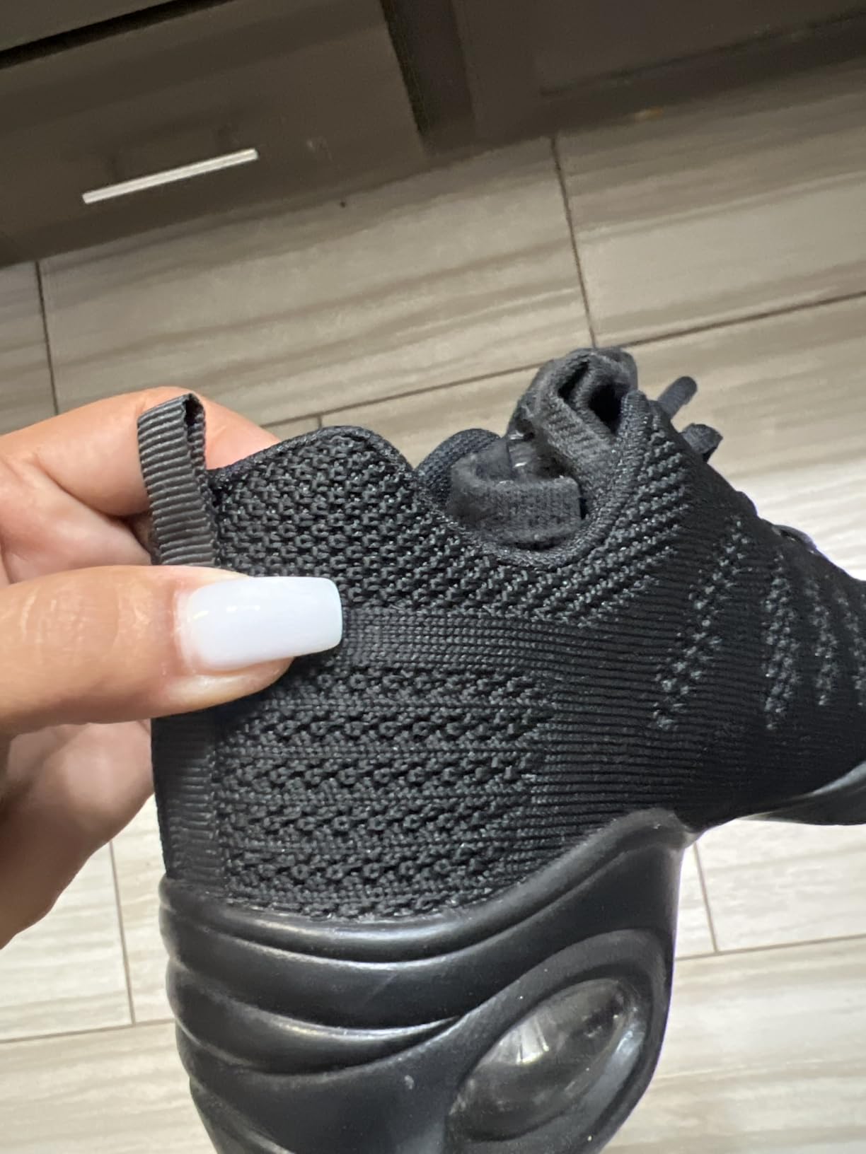 Women's Jazz Shoes Lace-up Sneakers Modern Dance Shoes Air Cushion Platform Walking Dance Shoes customer photo 2