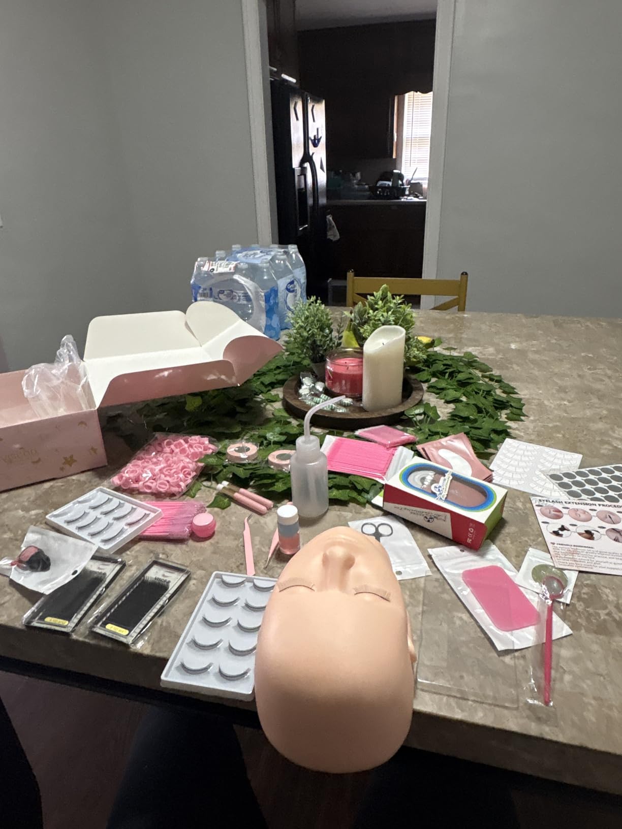 Eyelash Extension Kit for Beginners, Professional Lash Extension Kit with Mannequin Head, Lash Starter Kit with Lash Fan, Lash Extension Supplies for Practice Training Kit customer photo 1