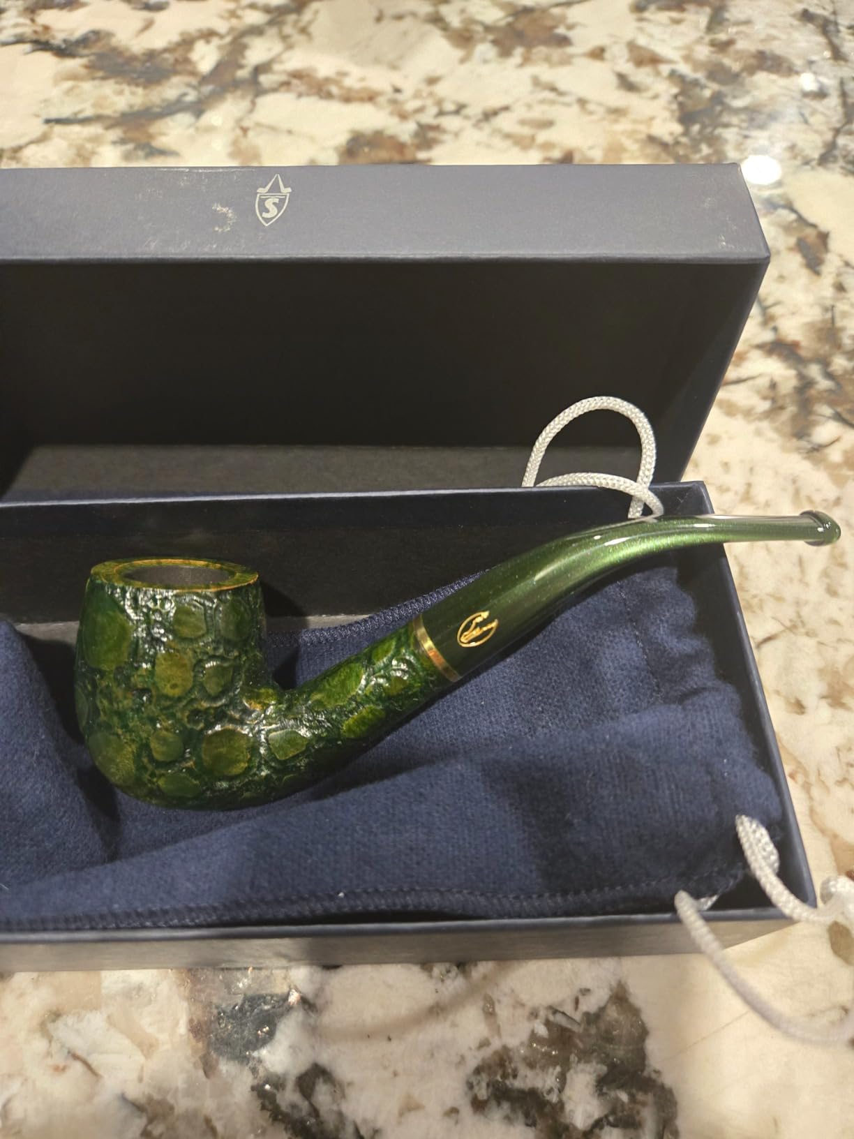 Savinelli Pipes Alligator Collection 606 KS Bent Billiard - Colorful Hand Stained Italian Wood Briar Pipe, Handmade in Italy, 6mm customer photo 2