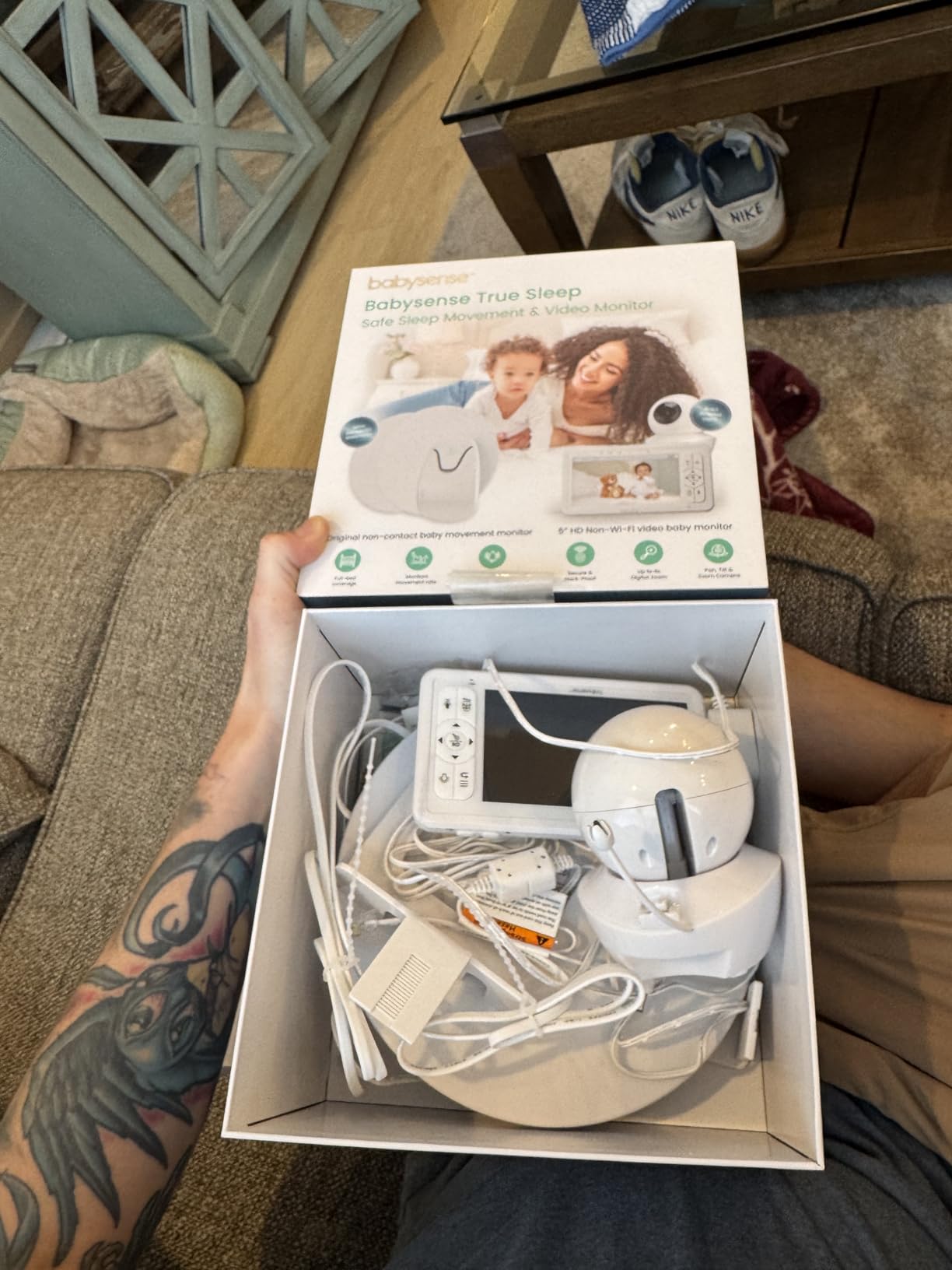 Babysense True Sleep HD FSA Baby Monitor with Camera and Audio + Baby Sleep Breathing Movement Monitor, No WiFi, 2 Non-Contact Under Mattress Sensors, Non-Wearable Monitor, Full Crib Coverage customer photo 2
