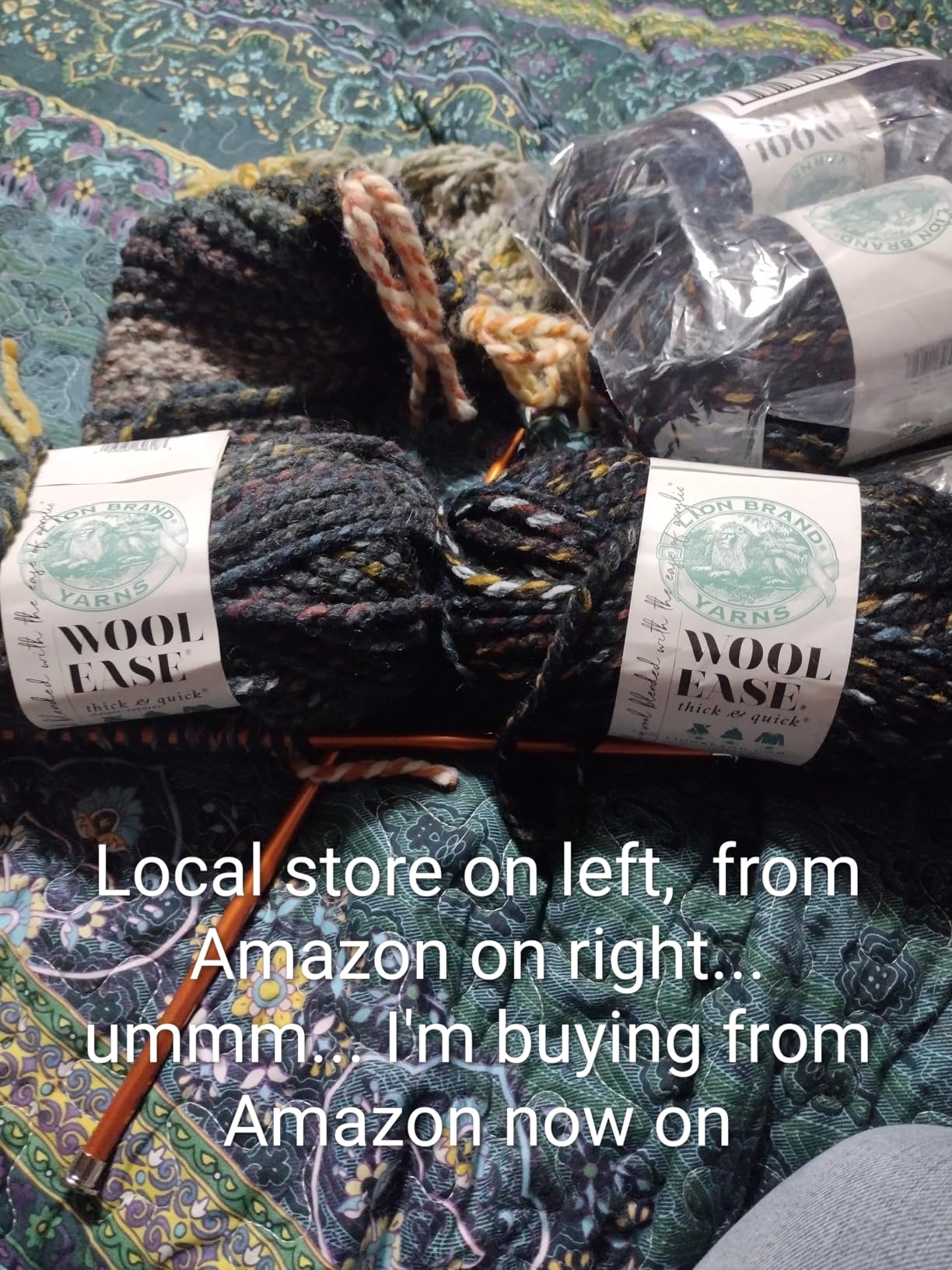 Wool-Ease Thick and Quick Yarn, Soft and Bulky Yarn for Knitting, Crocheting, and Crafting, 1 Pack, Bubbles customer photo 1