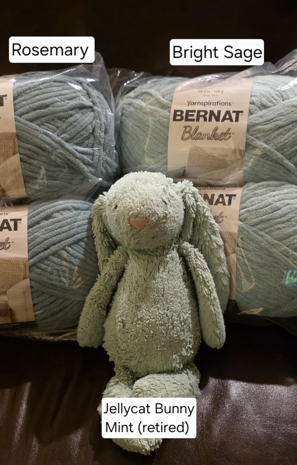 Bernat Blanket Super Bulky Acrylic Yarn - 2 Pack of 300g/10.5oz #6 Chunky Chenille Heavy Weight Yarn for Knitting and Crocheting, Amigurumi, Thick Blankets (Almond, 220 Yards 2-Pack) customer photo 1