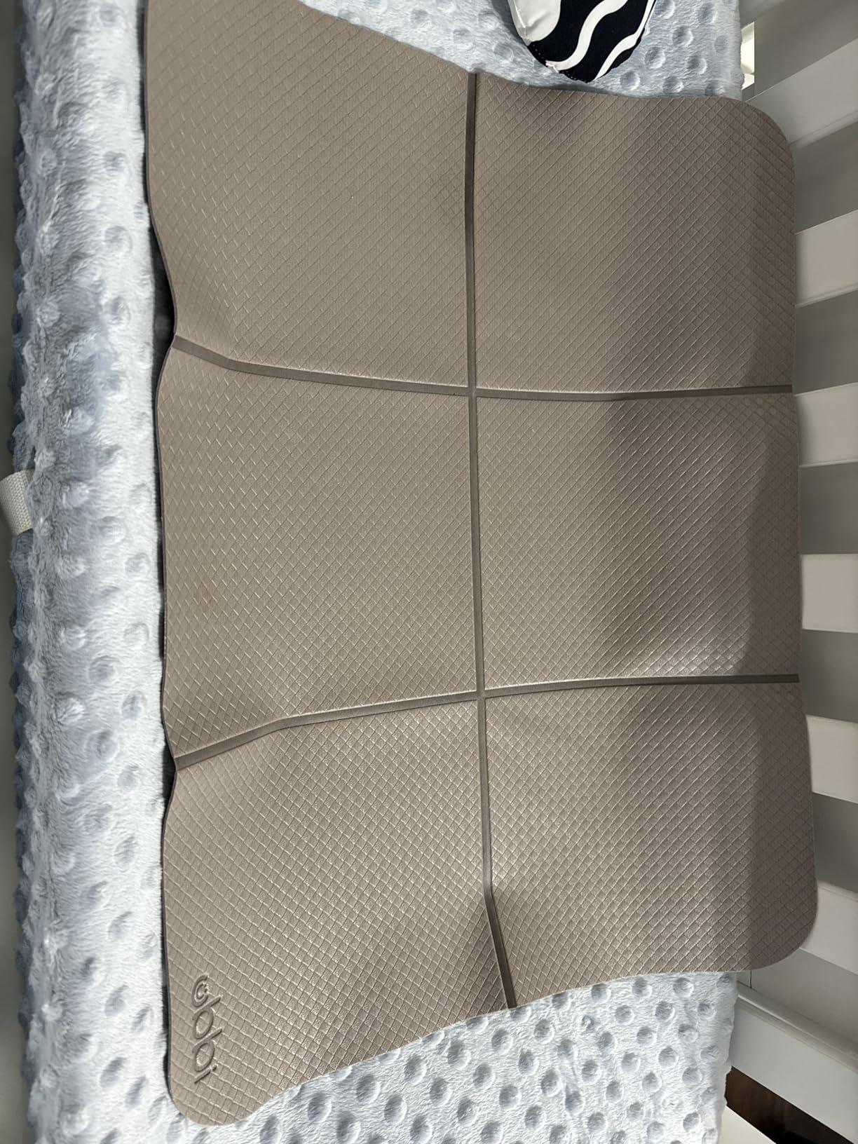 Ubbi On-The-Go Diaper Changing Baby Mat, Soft and Comfortable Diaper Bag Accessory Must Have for Newborns, Easy to Clean, Portable Folding Pad, Baby Traveling Accessories, Taupe customer photo 1