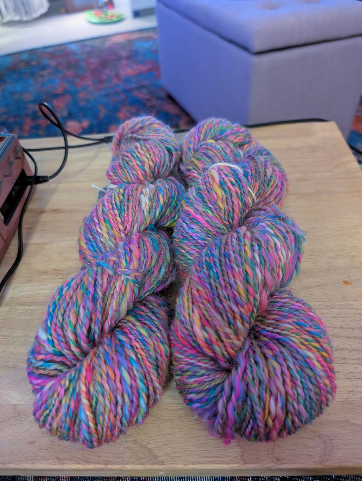 Combed Top Roving. Limited Edition Fiber for Spinning, Needle Felting, Wet Felting, Weaving and Crafting. Colorful Designer Merino, Malibu customer photo 2